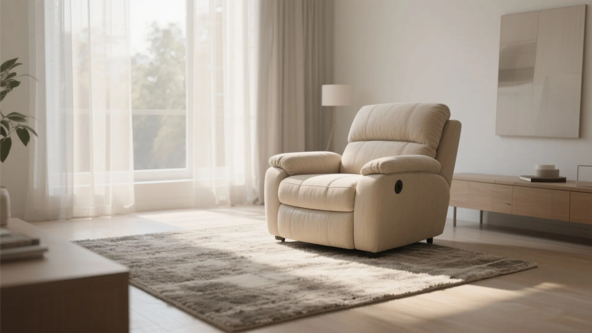 1. Minimalist Recliner in Neutral Tones