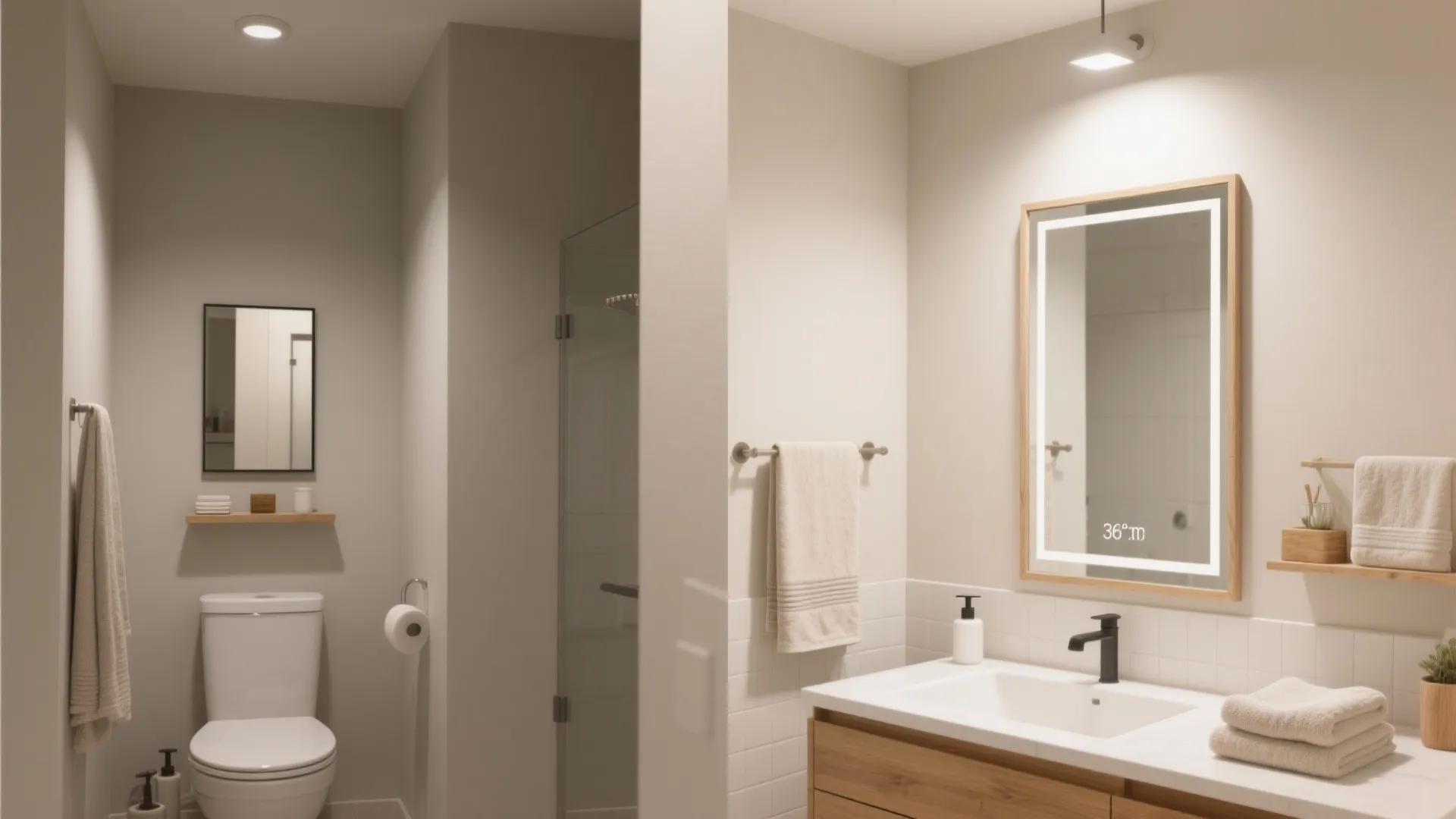 Light, Neutral Palette with Big Mirrors