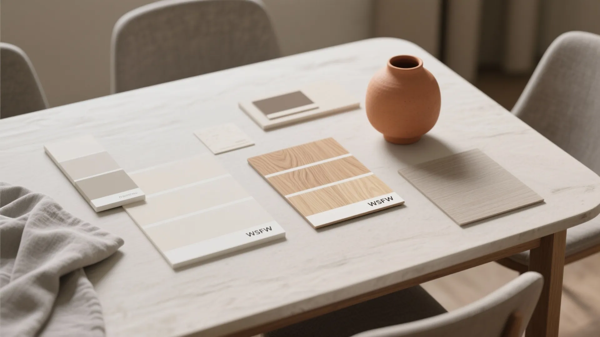 2. Neutral Palette with One Warm Accent