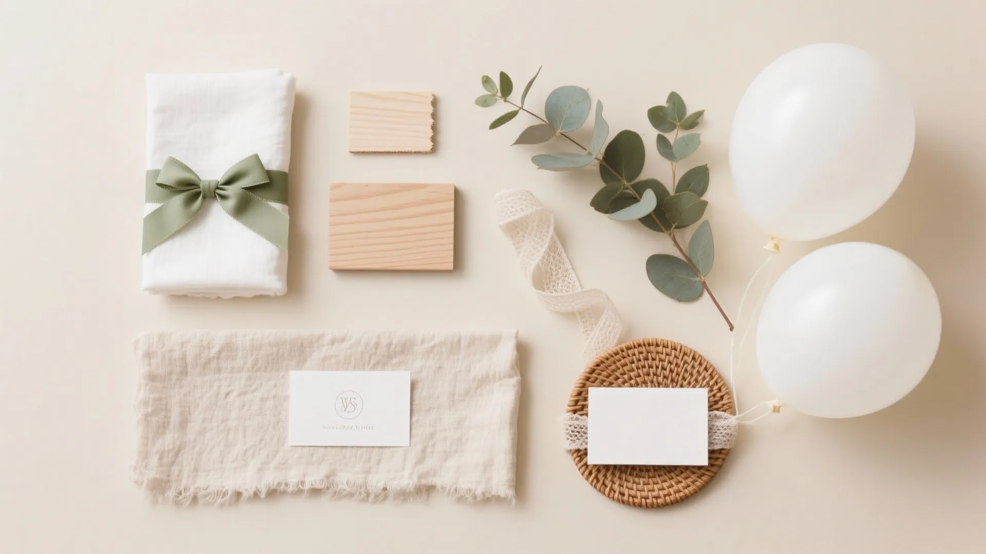 Minimalist neutral palette with natural textures