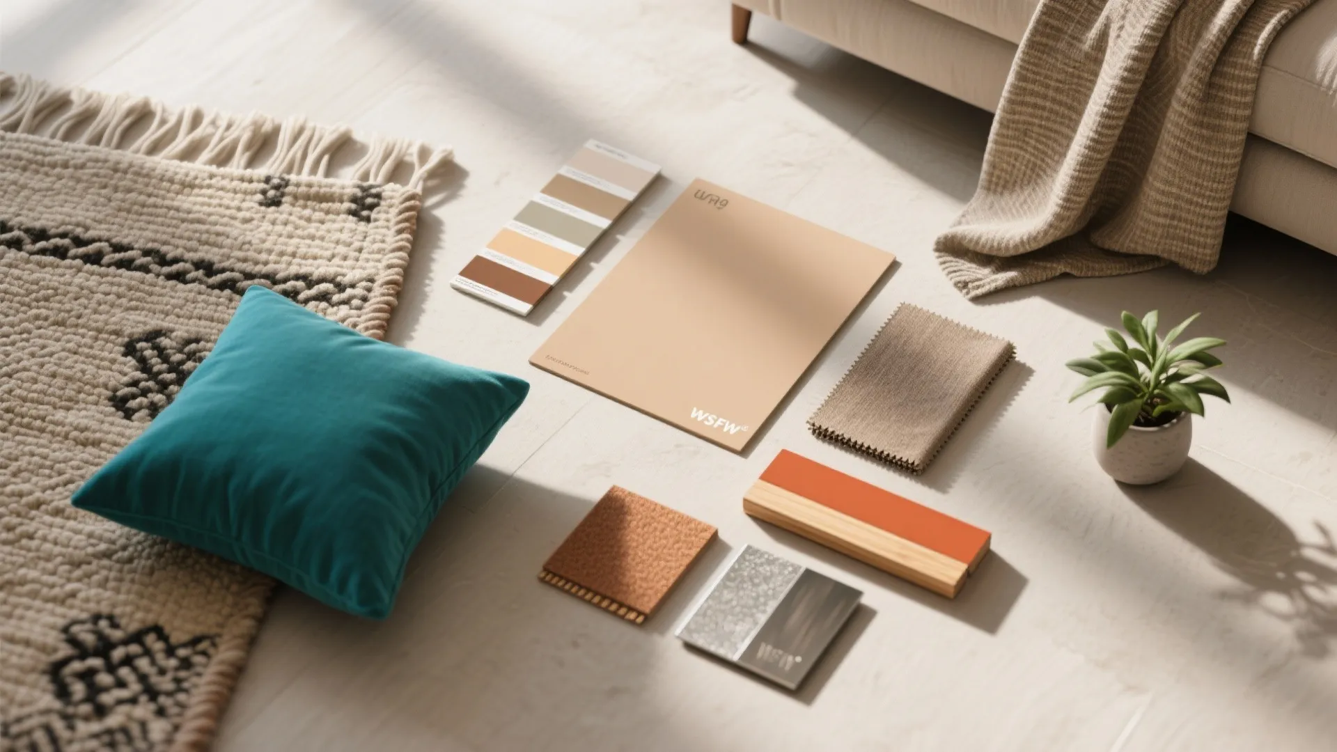7. Neutral palette with strategic accent colors