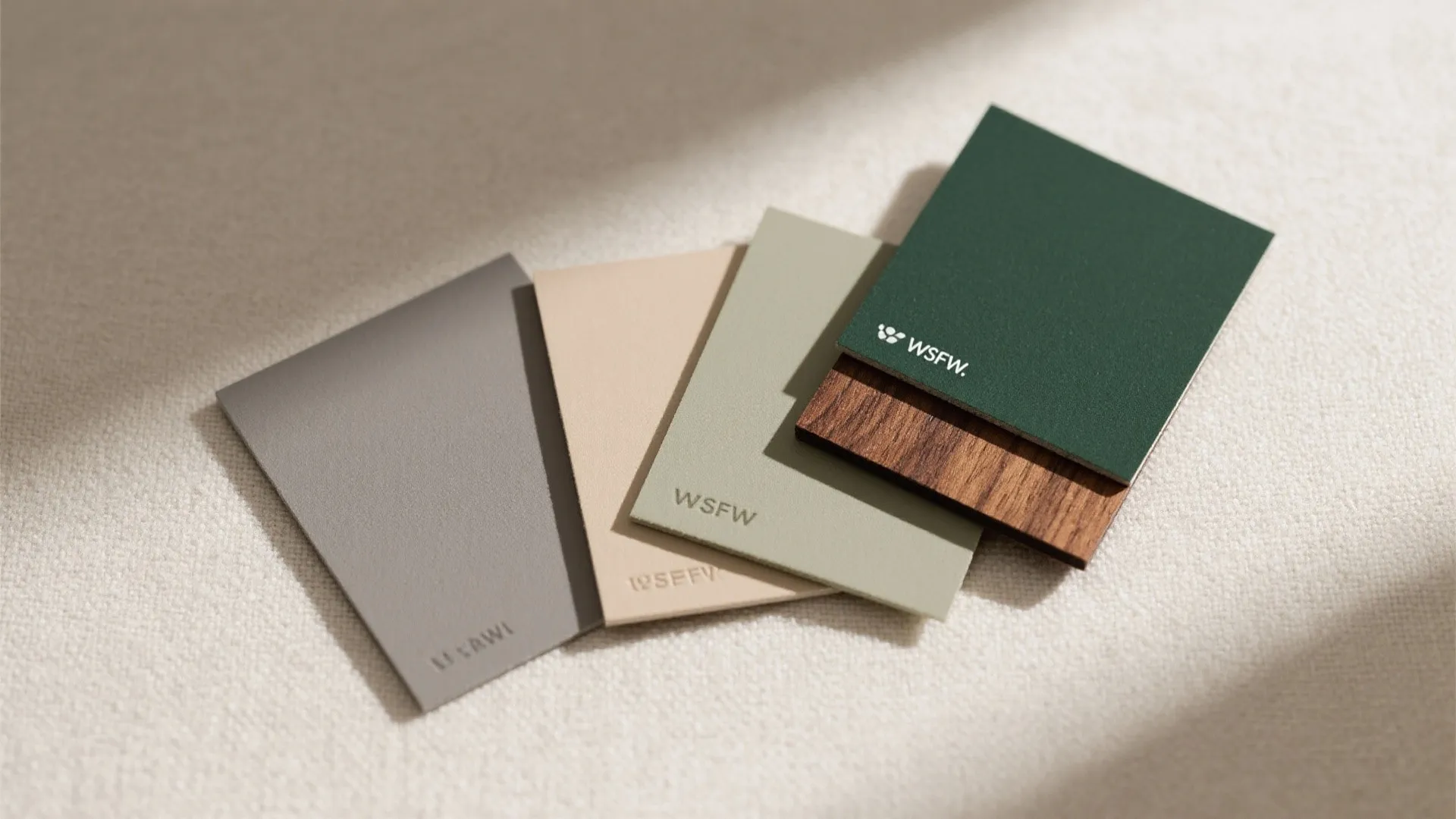 Soft-neutral color palette with one grounding accent