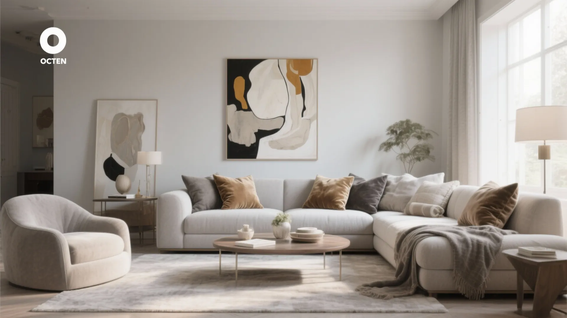 1. Neutral Color Palette with Accent Highlights