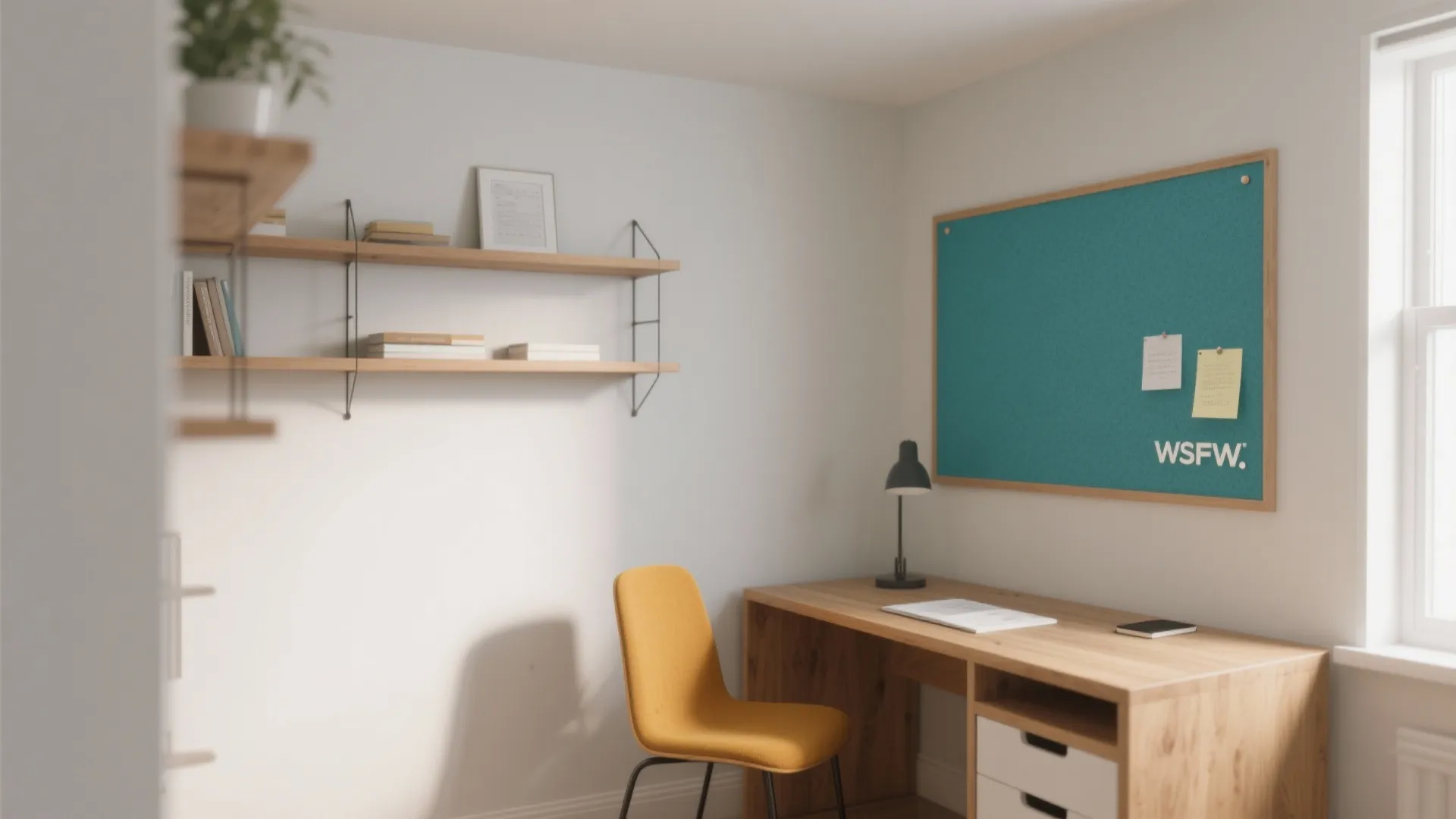 Color psychology: soft neutrals with one energizing hue