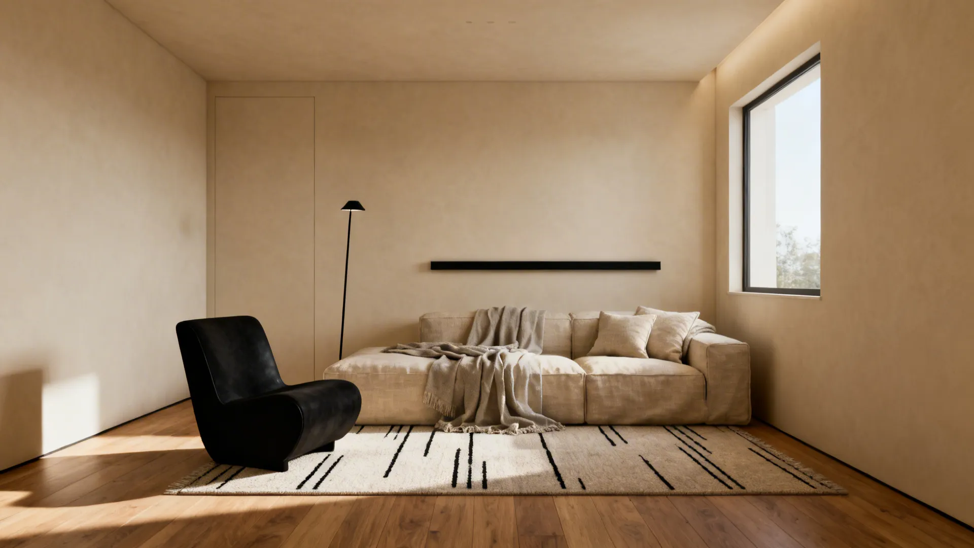 Neutral Living Room with Black Accents — 5 Ideas