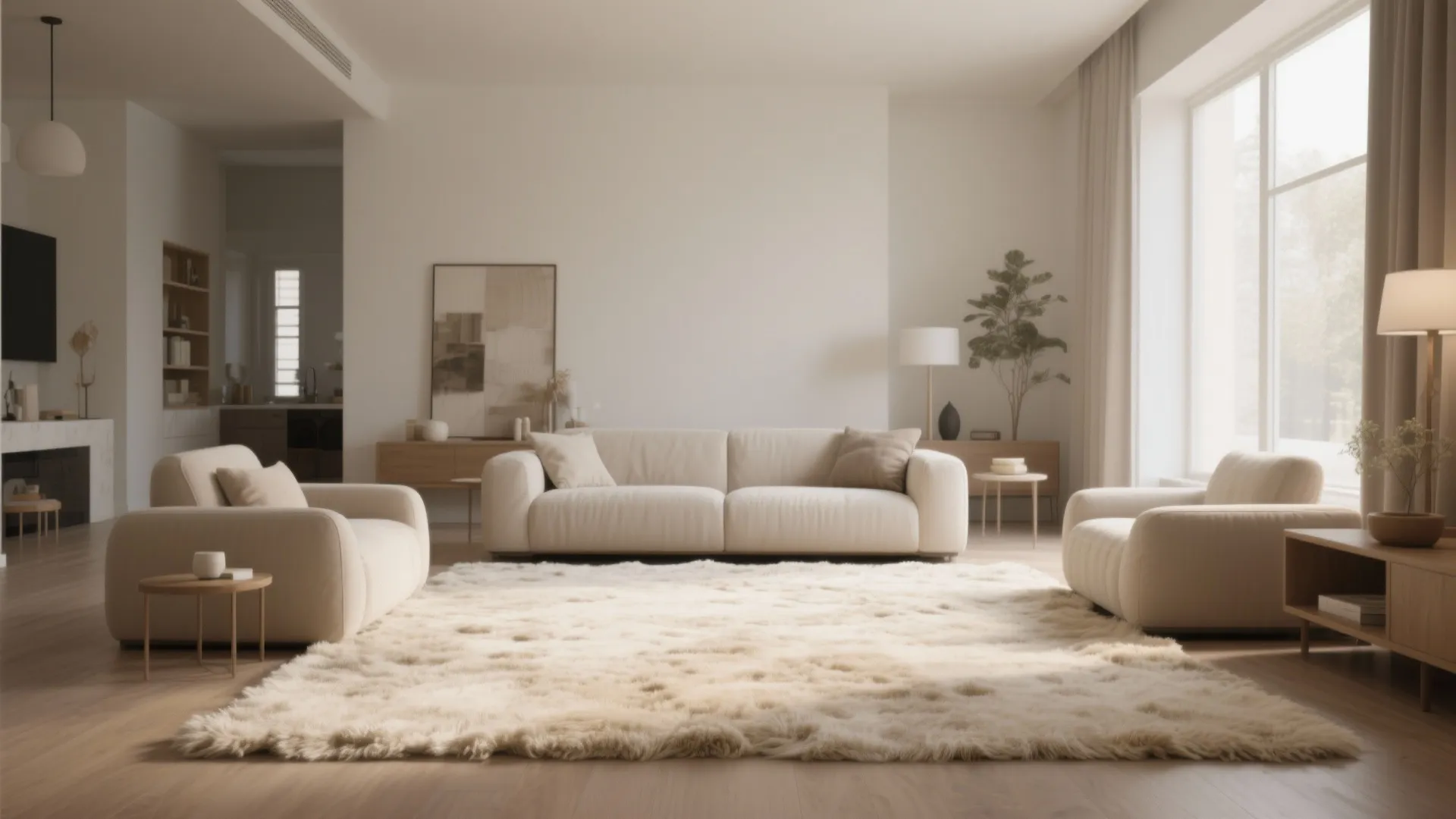 Neutral Rugs as Anchors