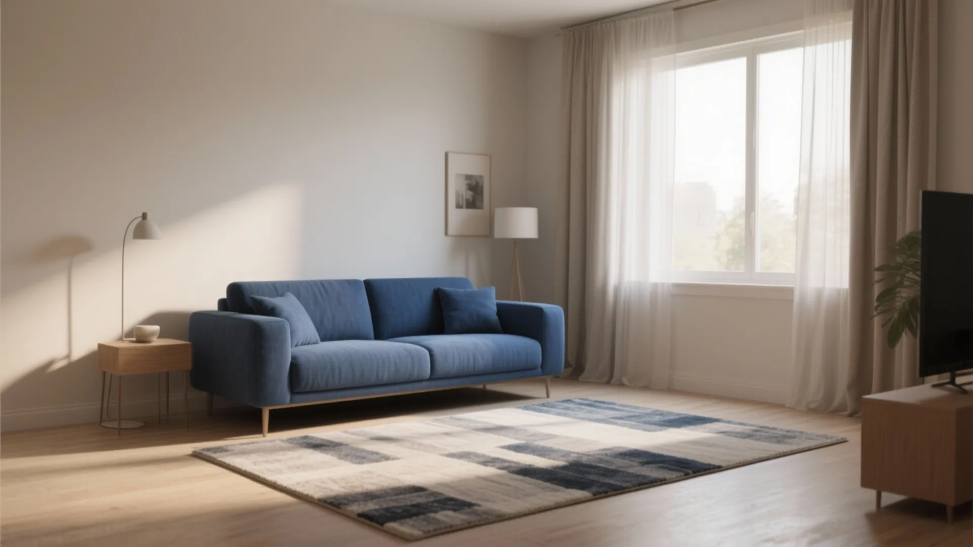 Neutral Base with Bold Furniture