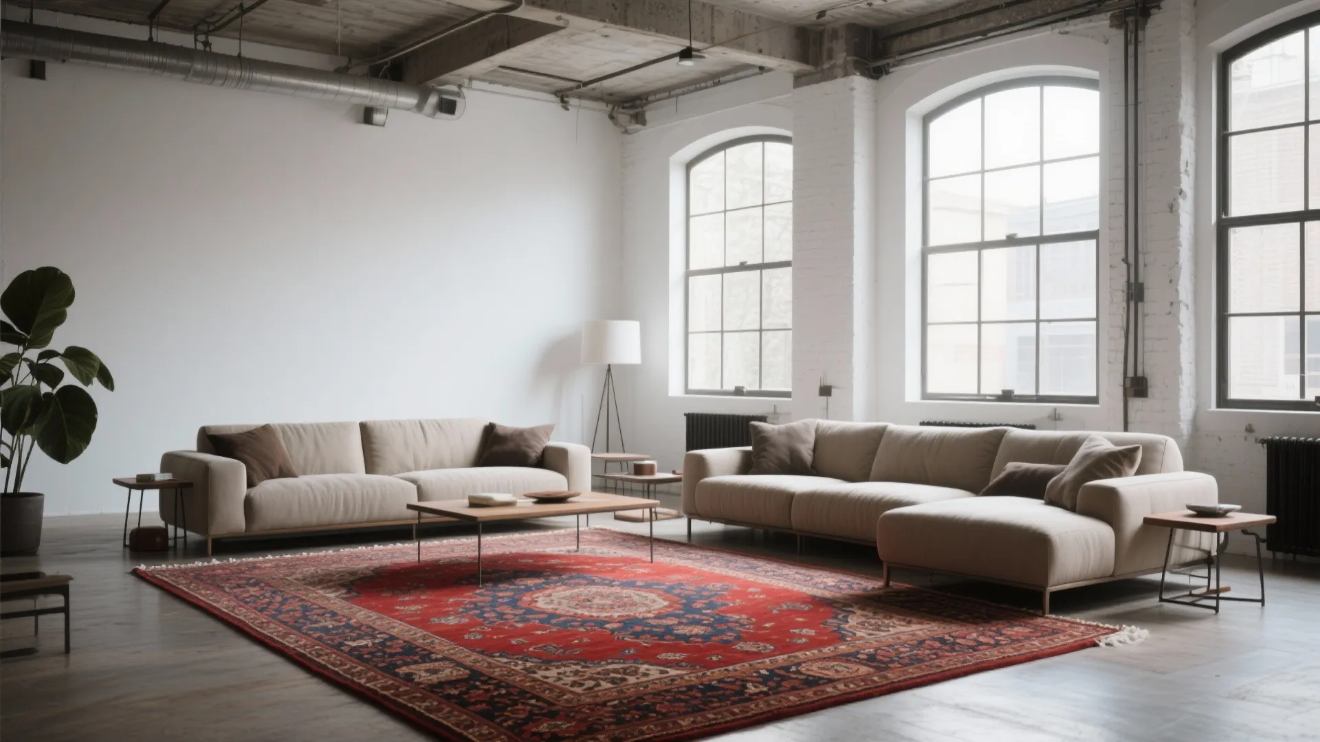 2. Blending Neutral Sofas with Bold Statement Rugs