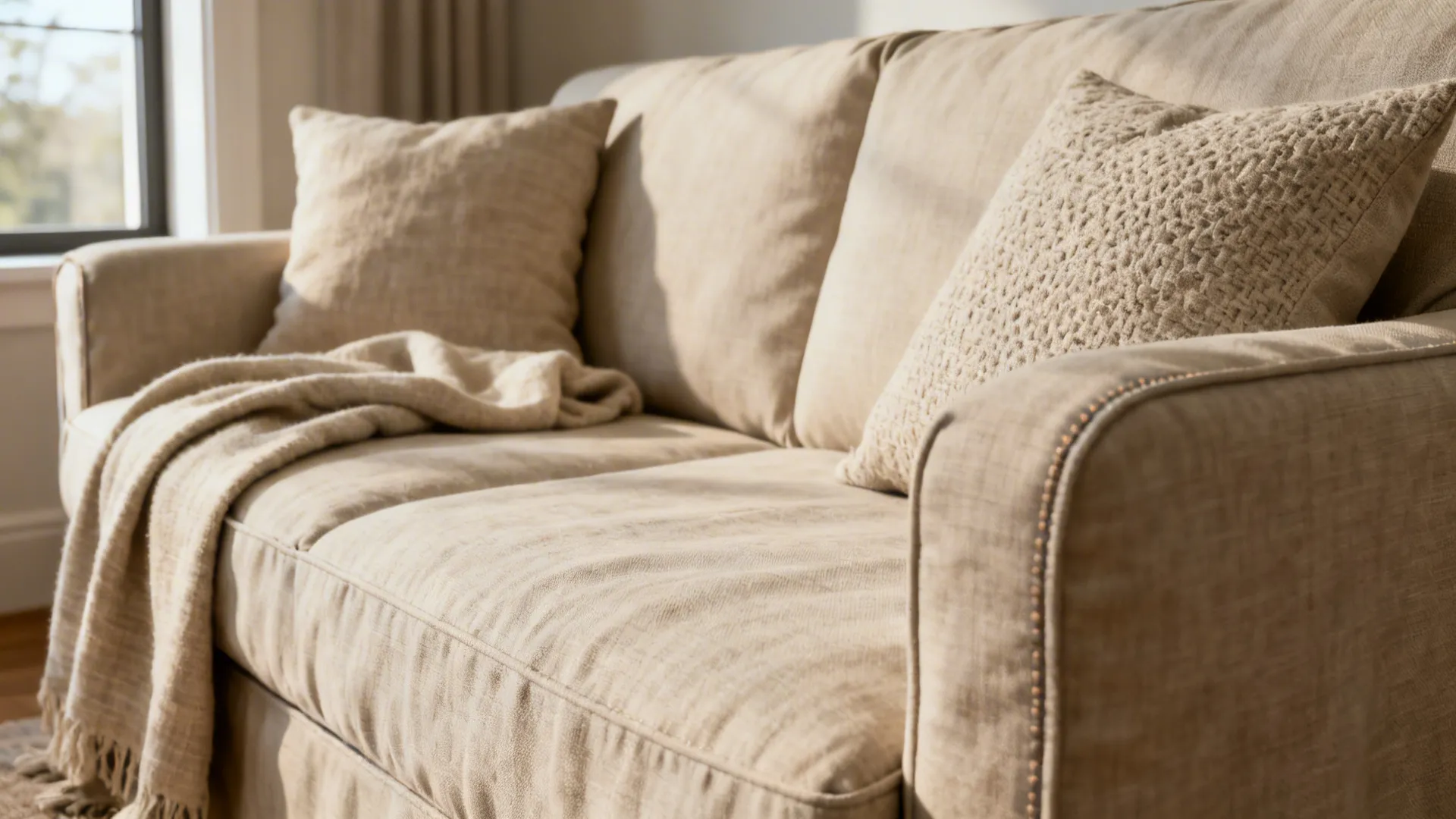 1. The Classic Neutral Sofa + Slipcover Duo