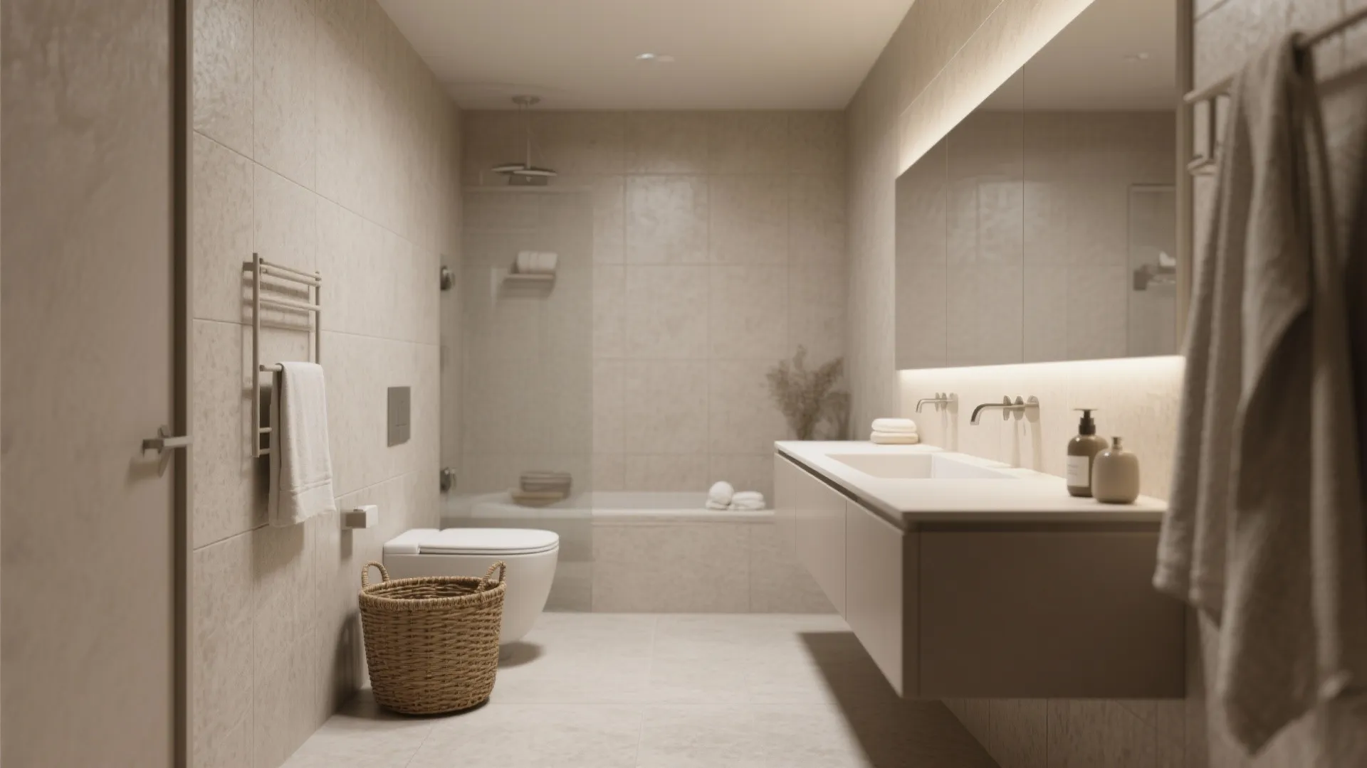 2. Monochrome neutrals for a spa vibe