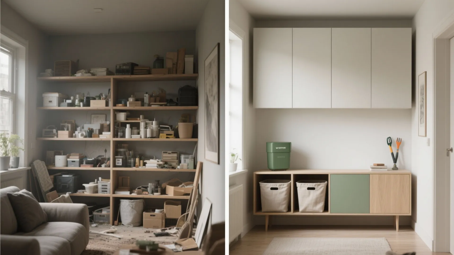 Soft Neutrals and Visual Declutter (With Hidden Storage)