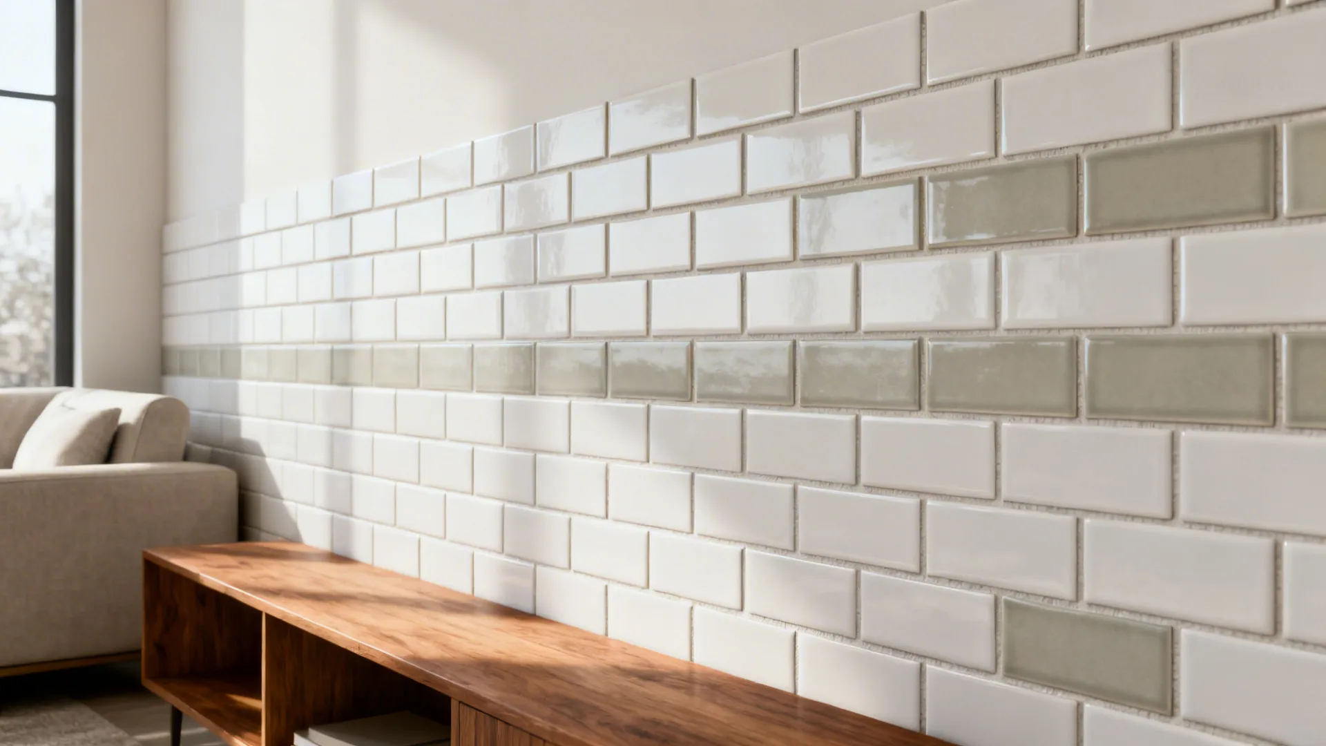 1. Neutral Subway Tile Accent Wall