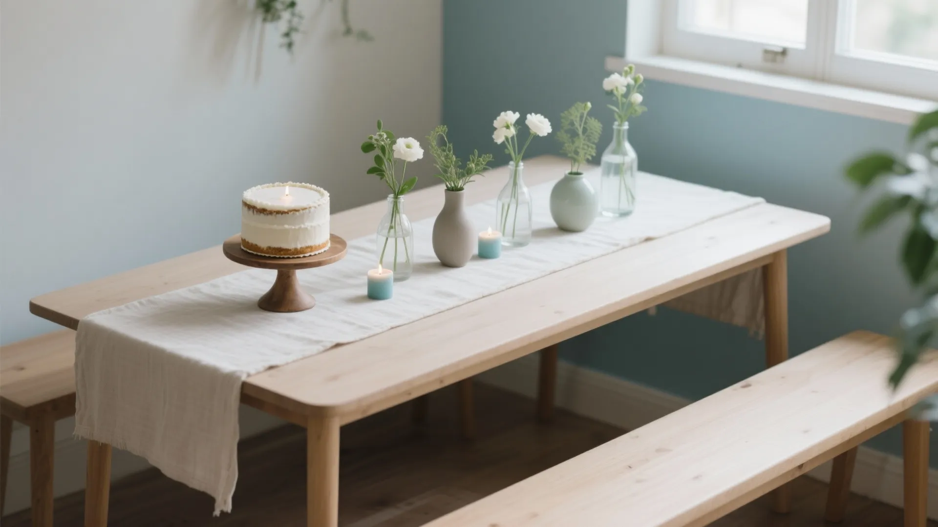 Neutral Tablescape with Textured Runners and Mixed Heights