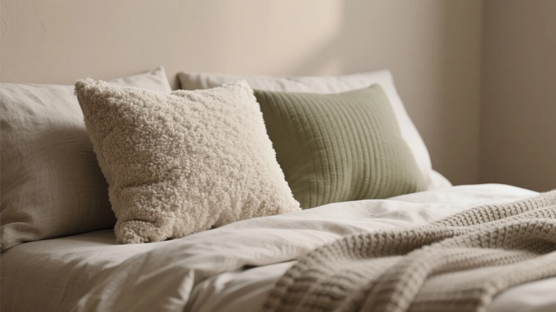 Calm neutral palette with textured accents