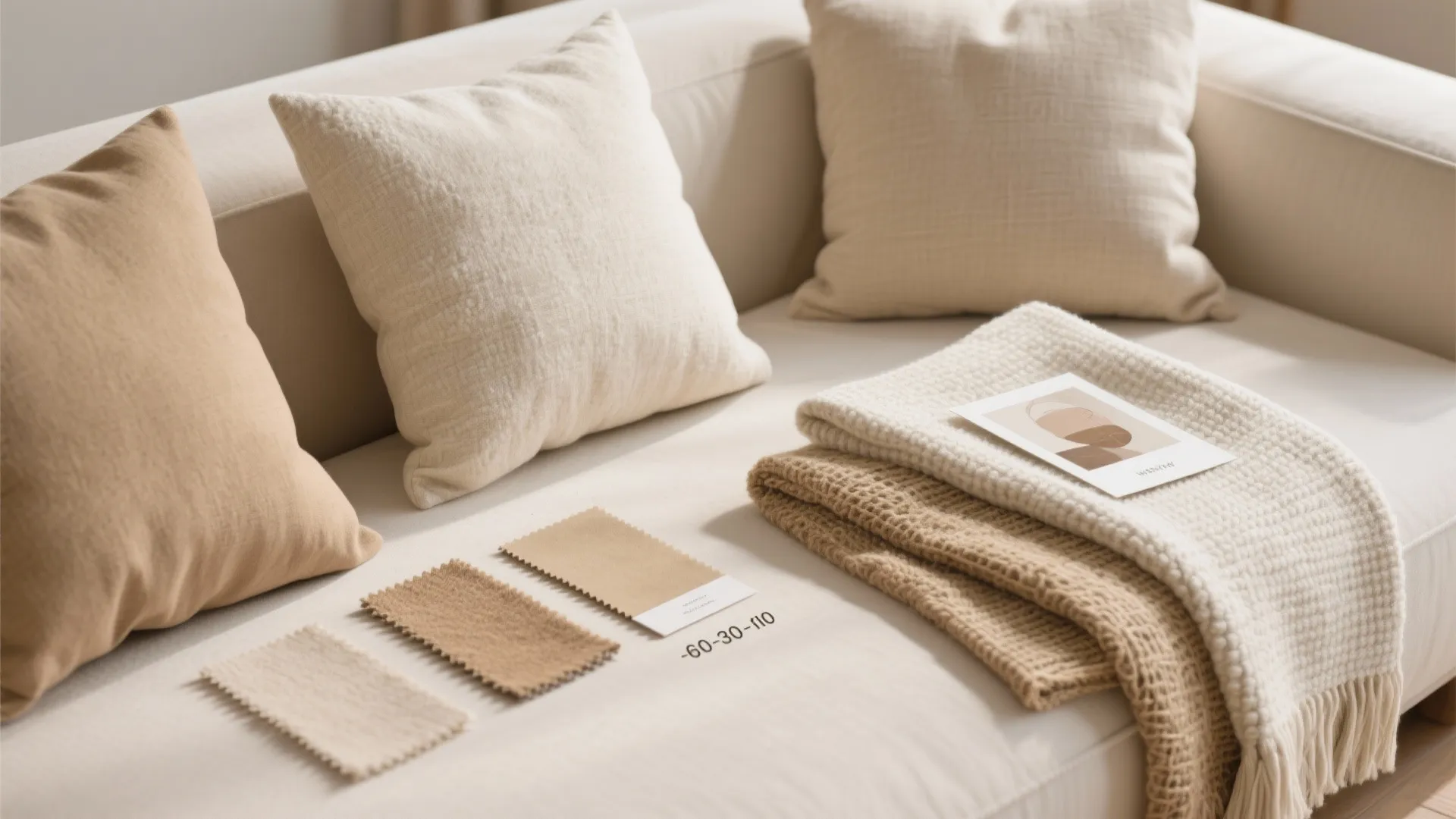 1) Neutral palette with layered textures