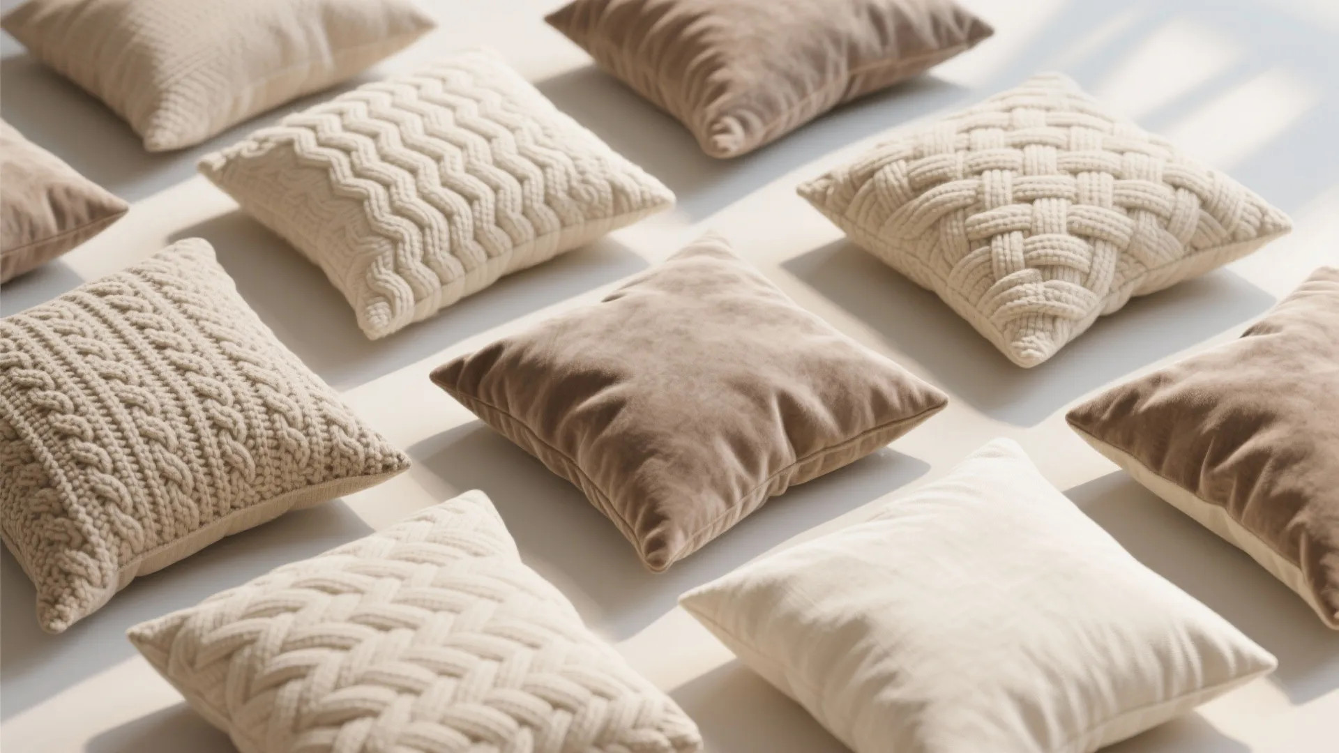 9. Mixed Neutral Throw Pillows