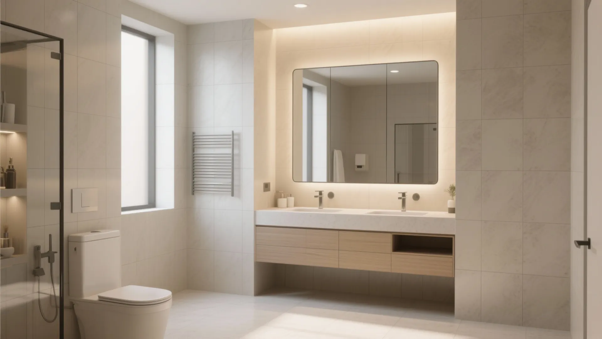 5. Neutral tones to highlight fixtures