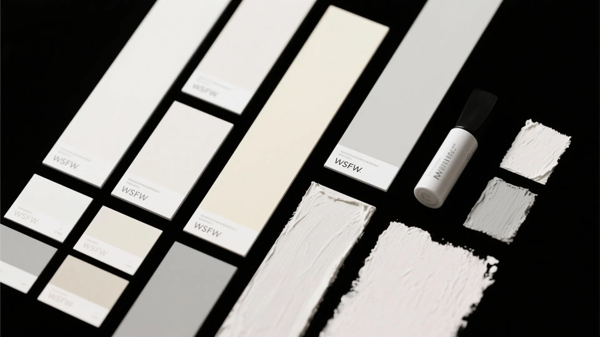 Soft neutral paint swatches for living room design