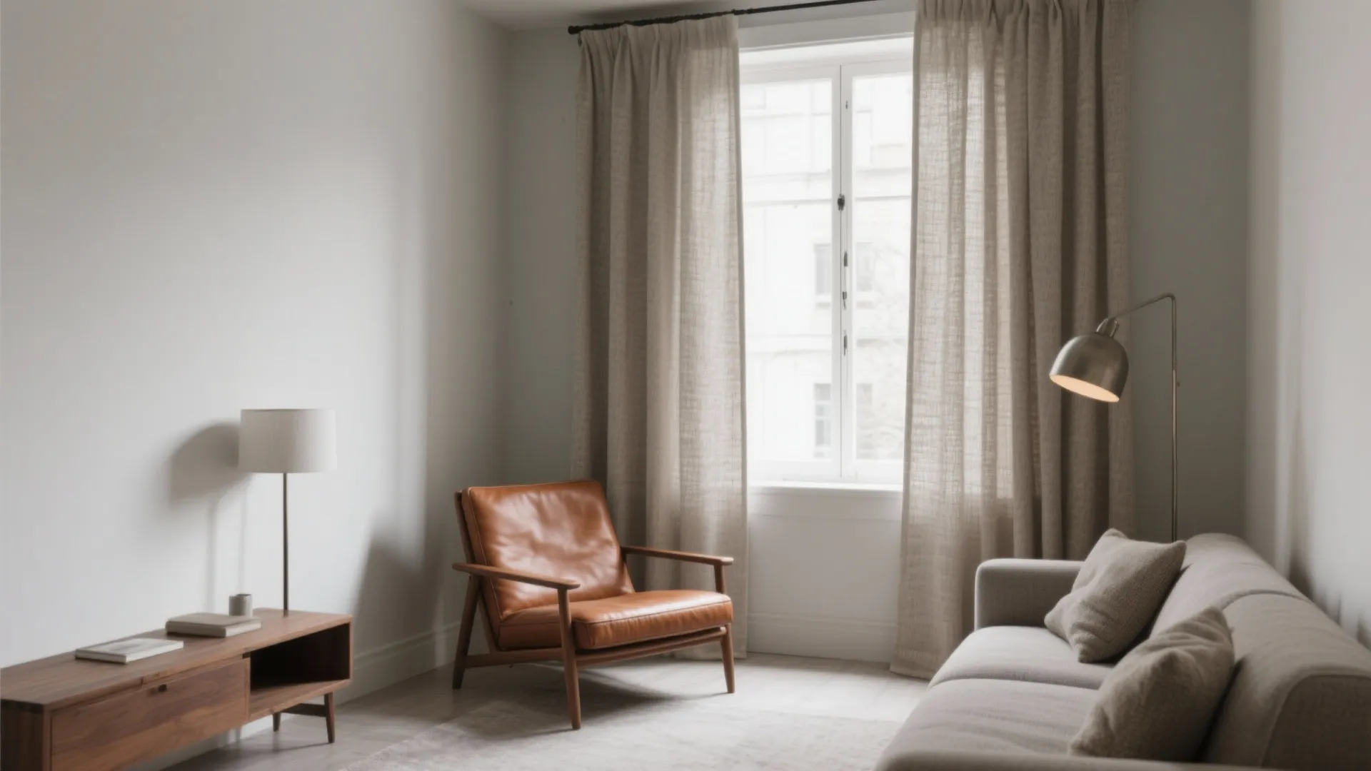 Timeless neutrals with a single warm accent