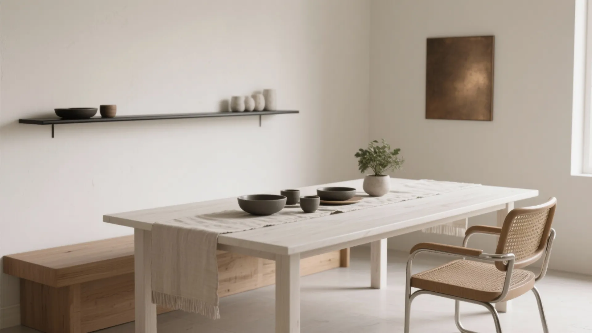 4) Calm Neutrals with Warm Wood Texture