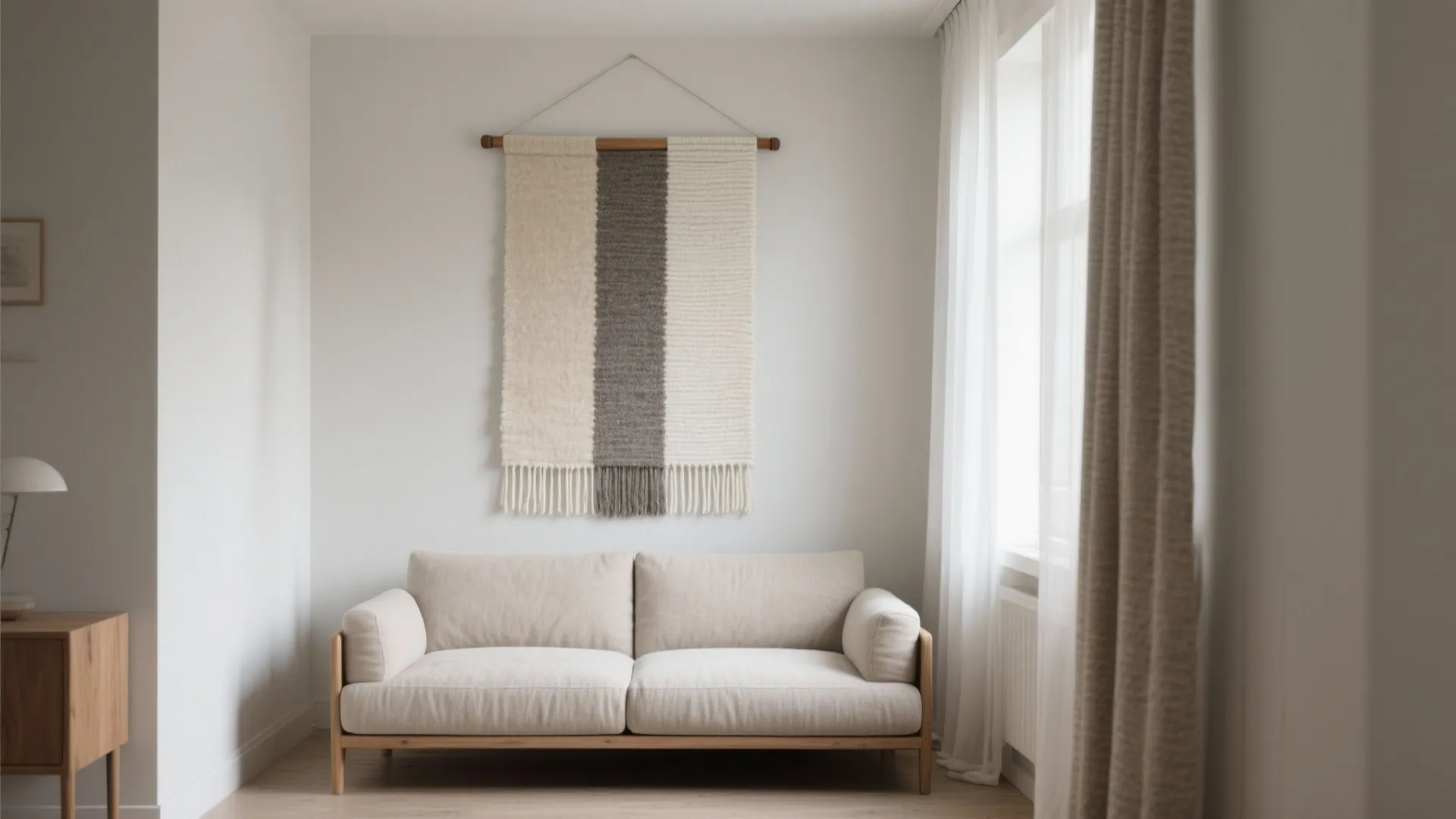 Neutral Minimalist Wool Tapestry