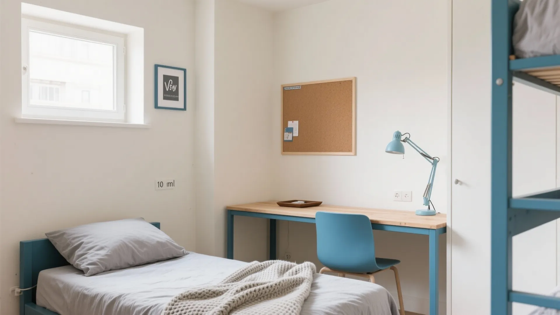 1) Soft Neutrals with Blue Accents for Study Focus