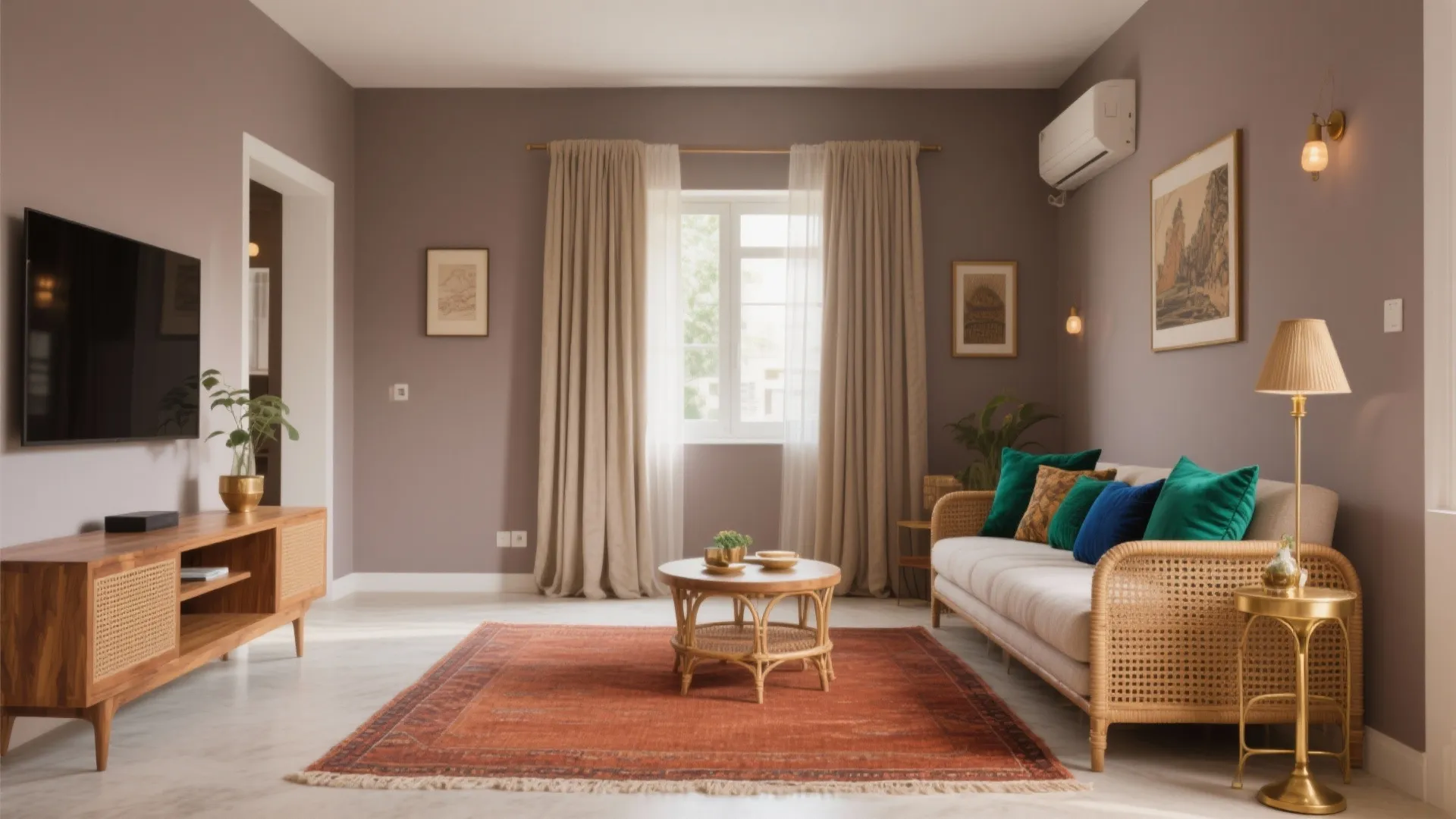 Earthy Neutrals with Jewel-Tone Accents