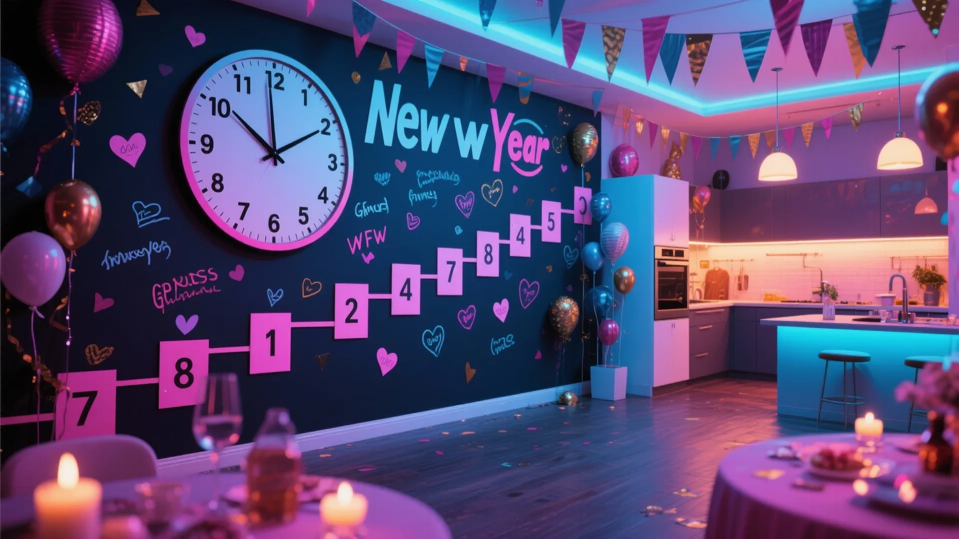 Statement Wall for New Year Countdown