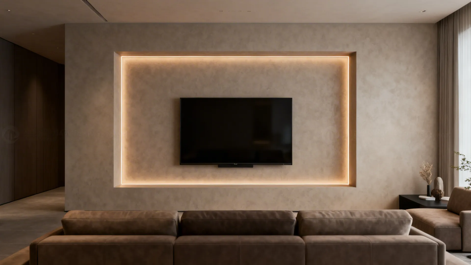3. Built-in Niche with Accent Lighting