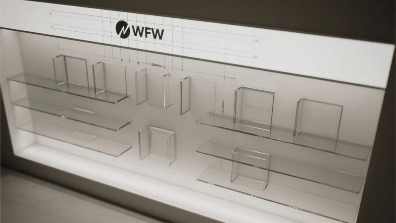 Modern Display Wall with Illuminated Glass Shelves