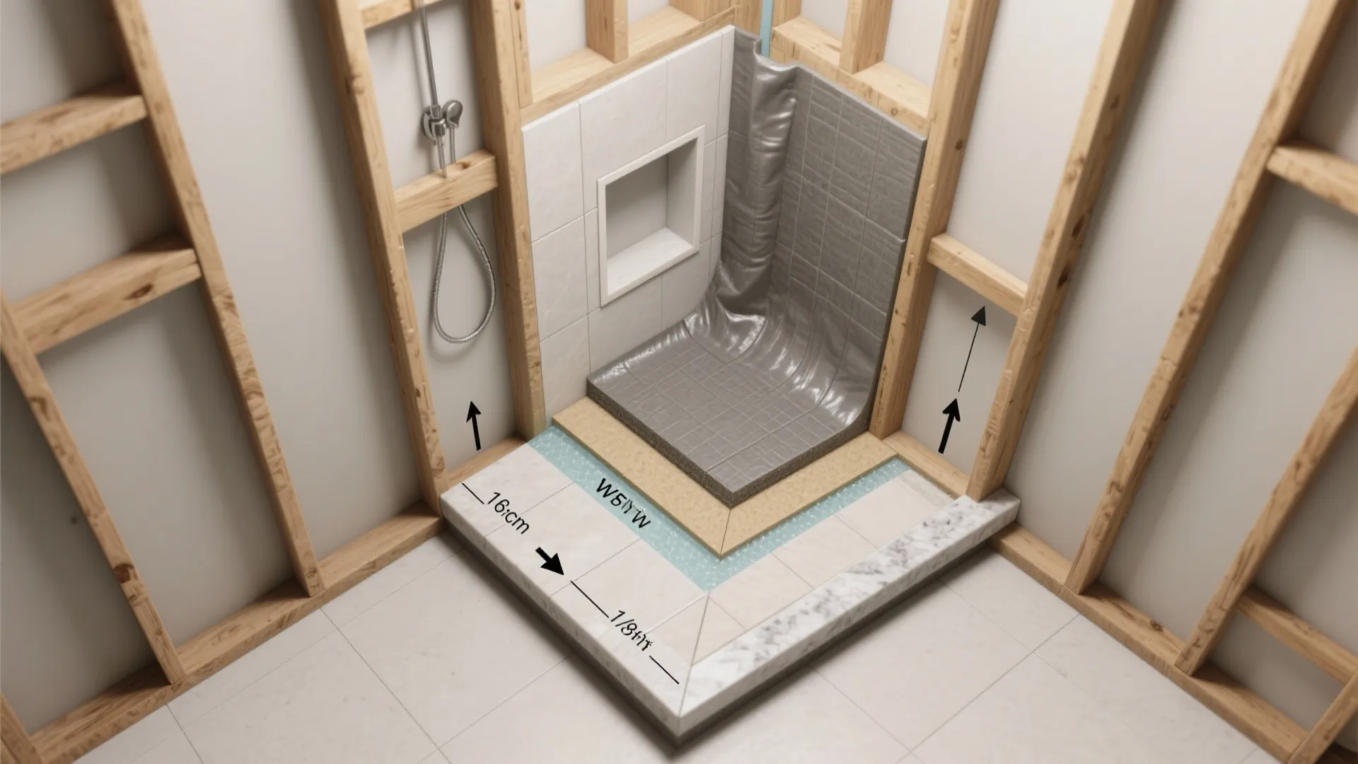 Recessed Wall Niche in the Shower