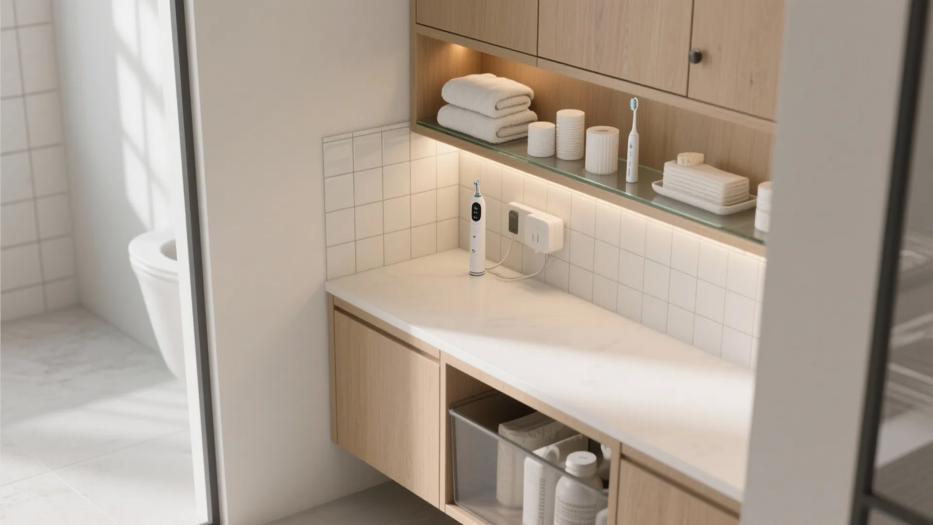 Built‑In Niche + Corner Cabinet Combo for Vertical Storage