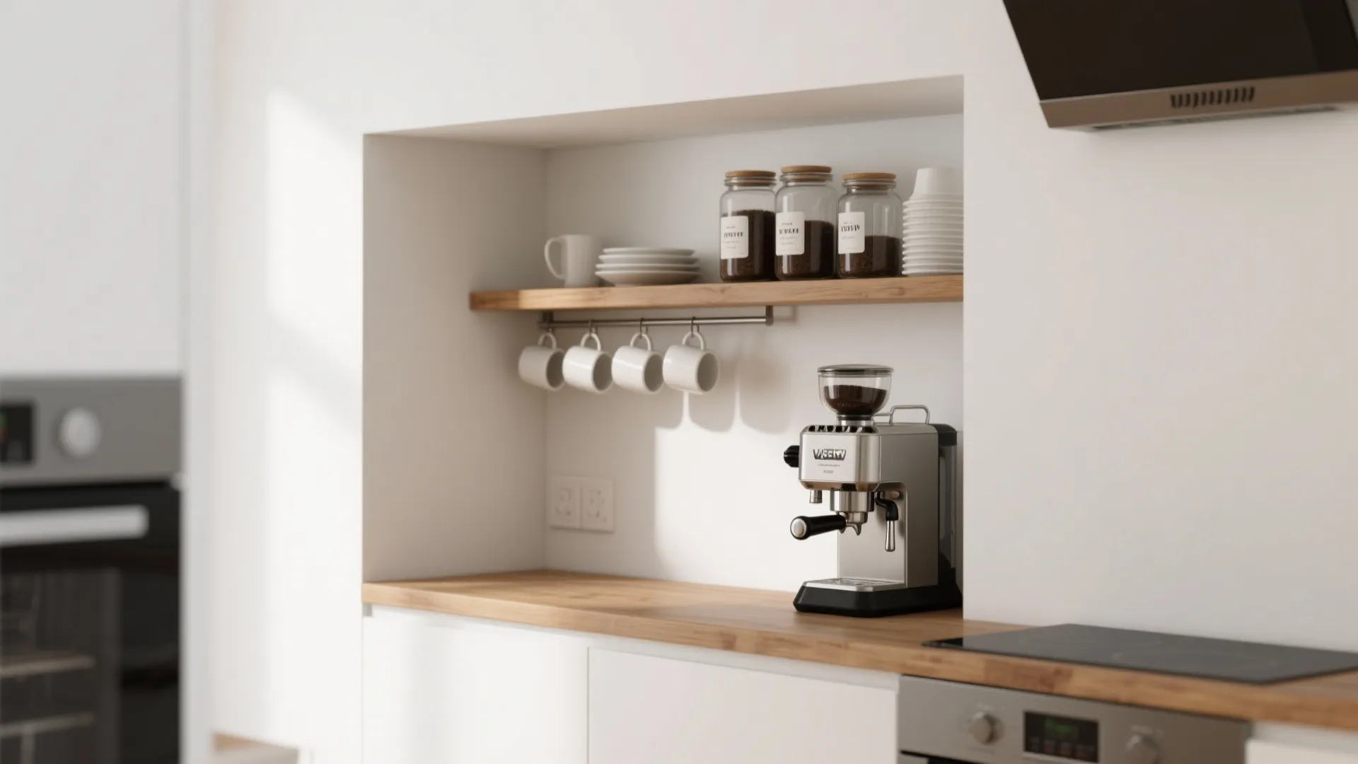 1. Built-In Niche Coffee Bar