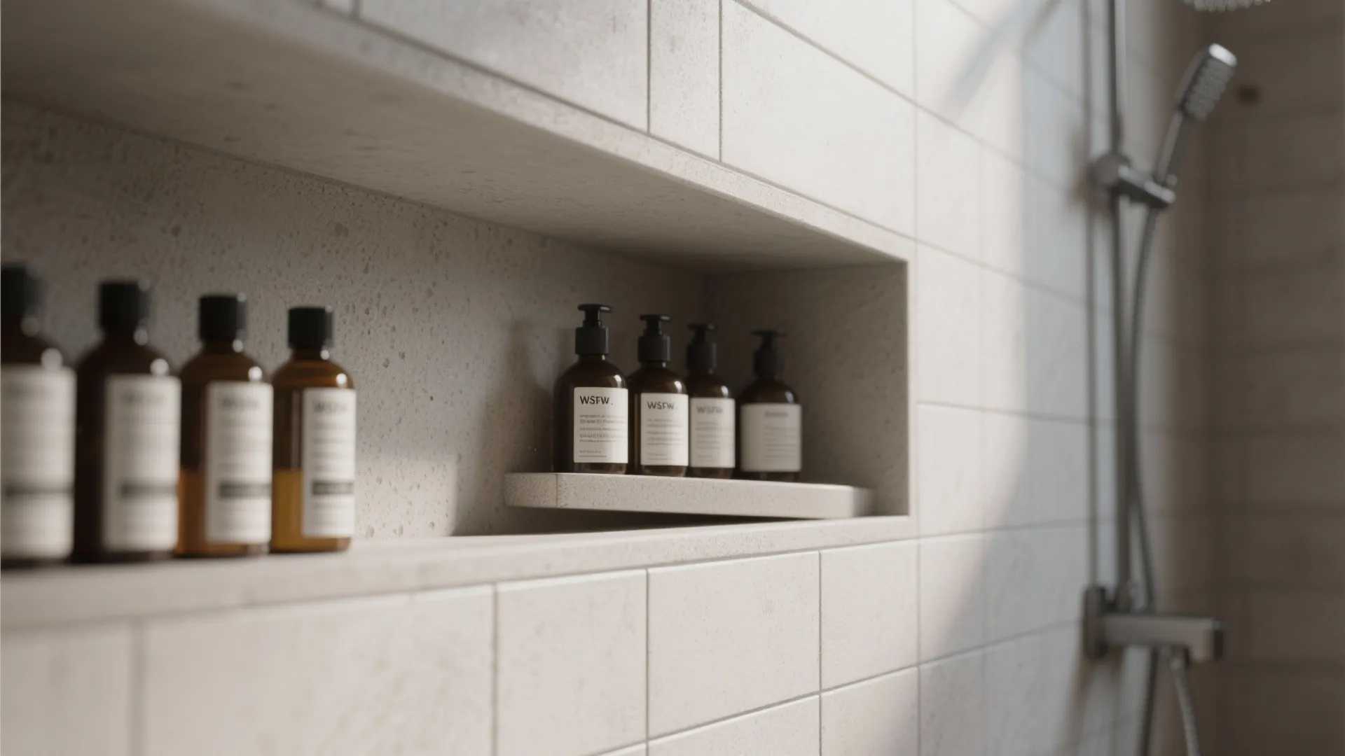 Vertical storage: recessed niches and mirrored cabinets