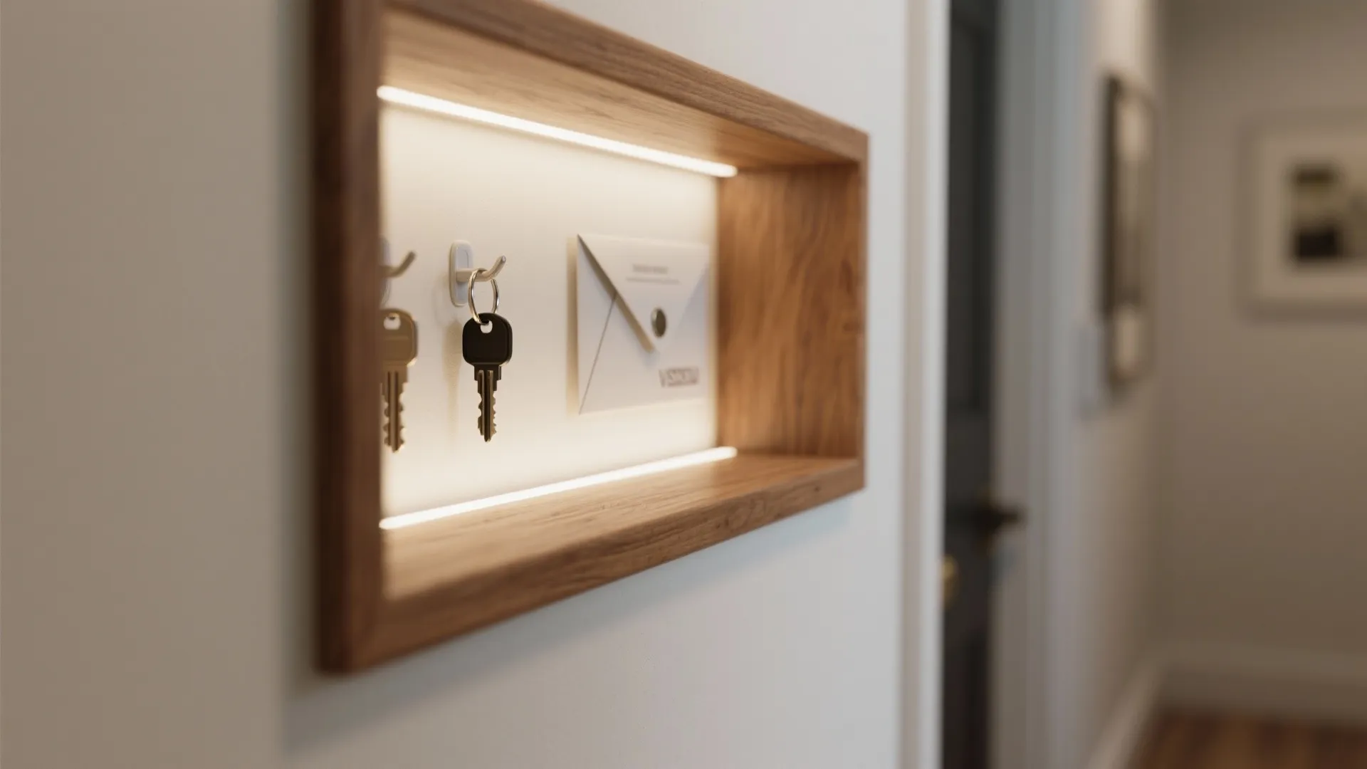 Minimalist Storage Niches Along the Hall