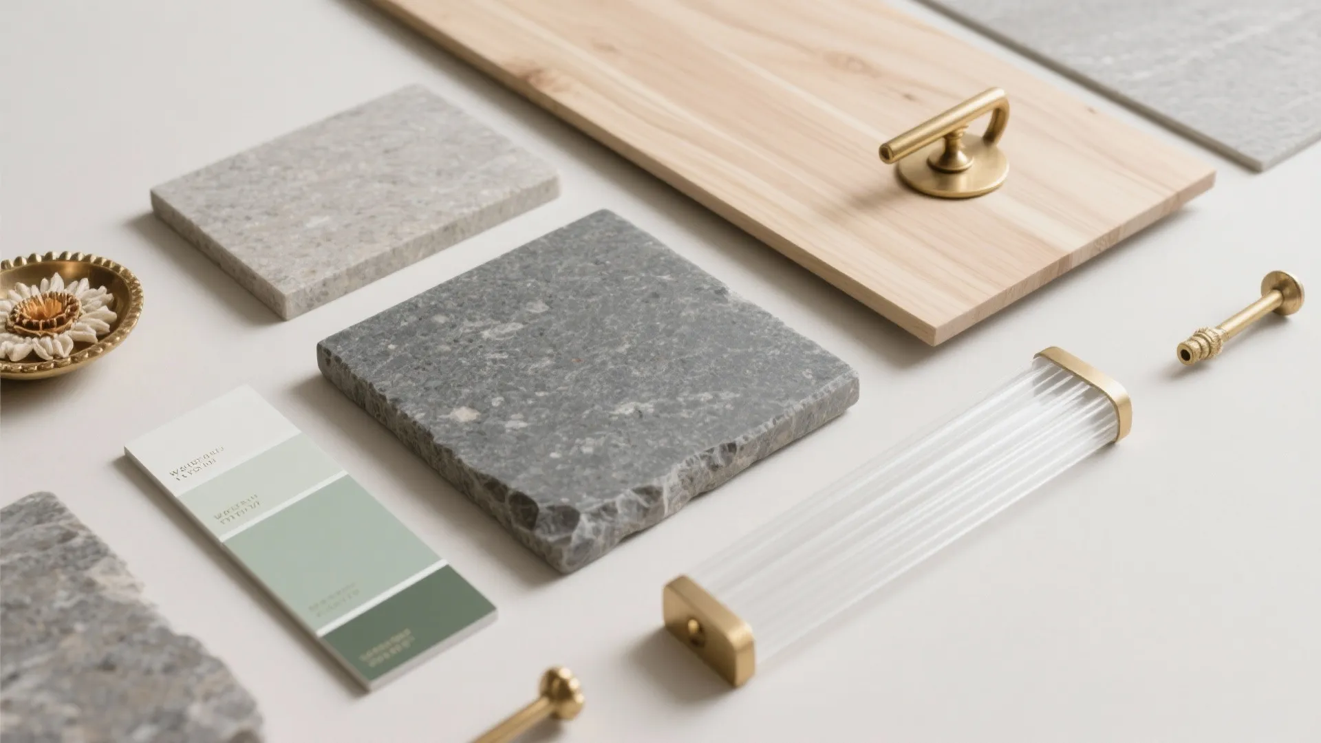 Corner niche with floating shelves and a calm palette