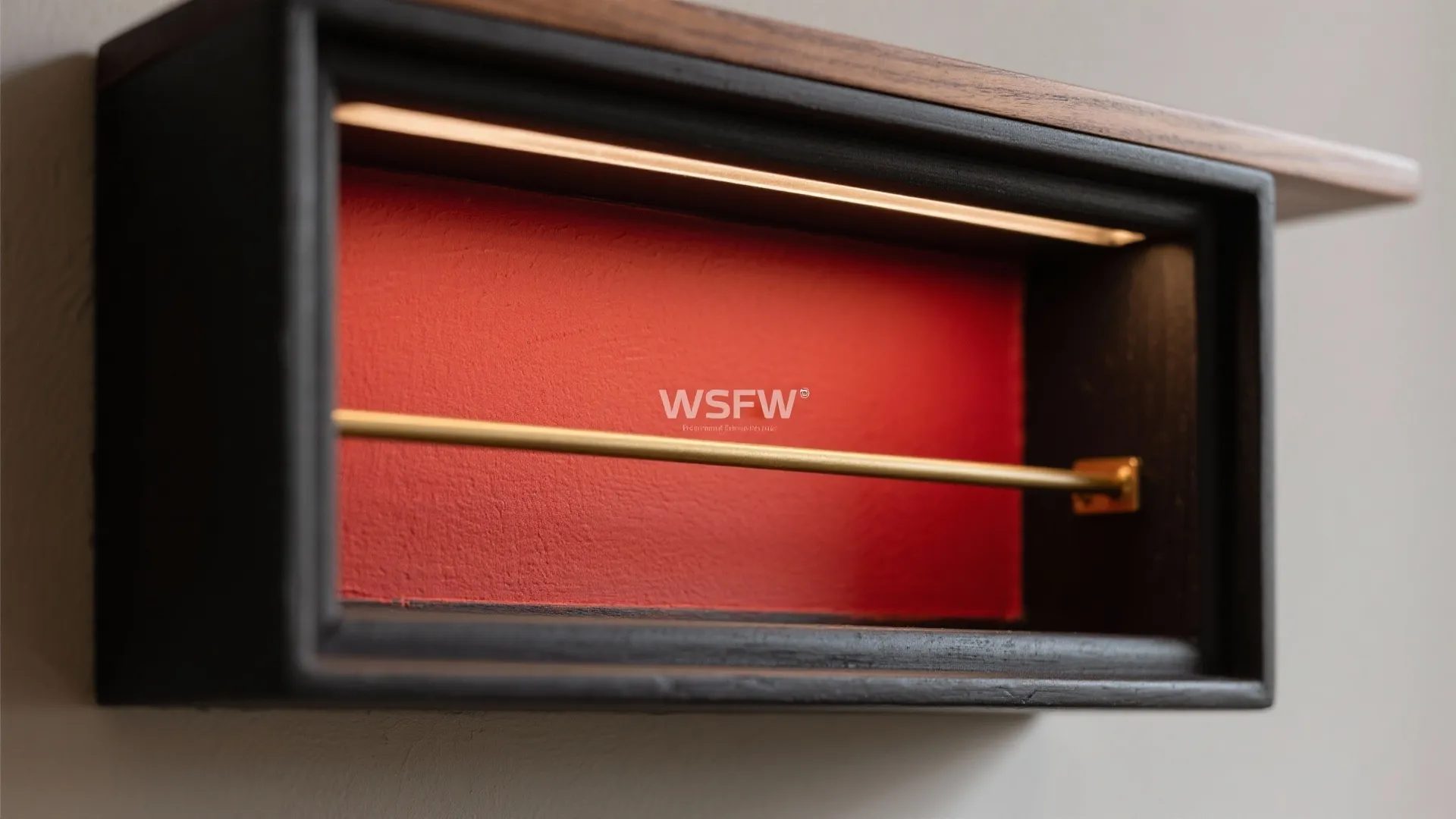 Color-Blocked Niche: Black Frame, Red Inset