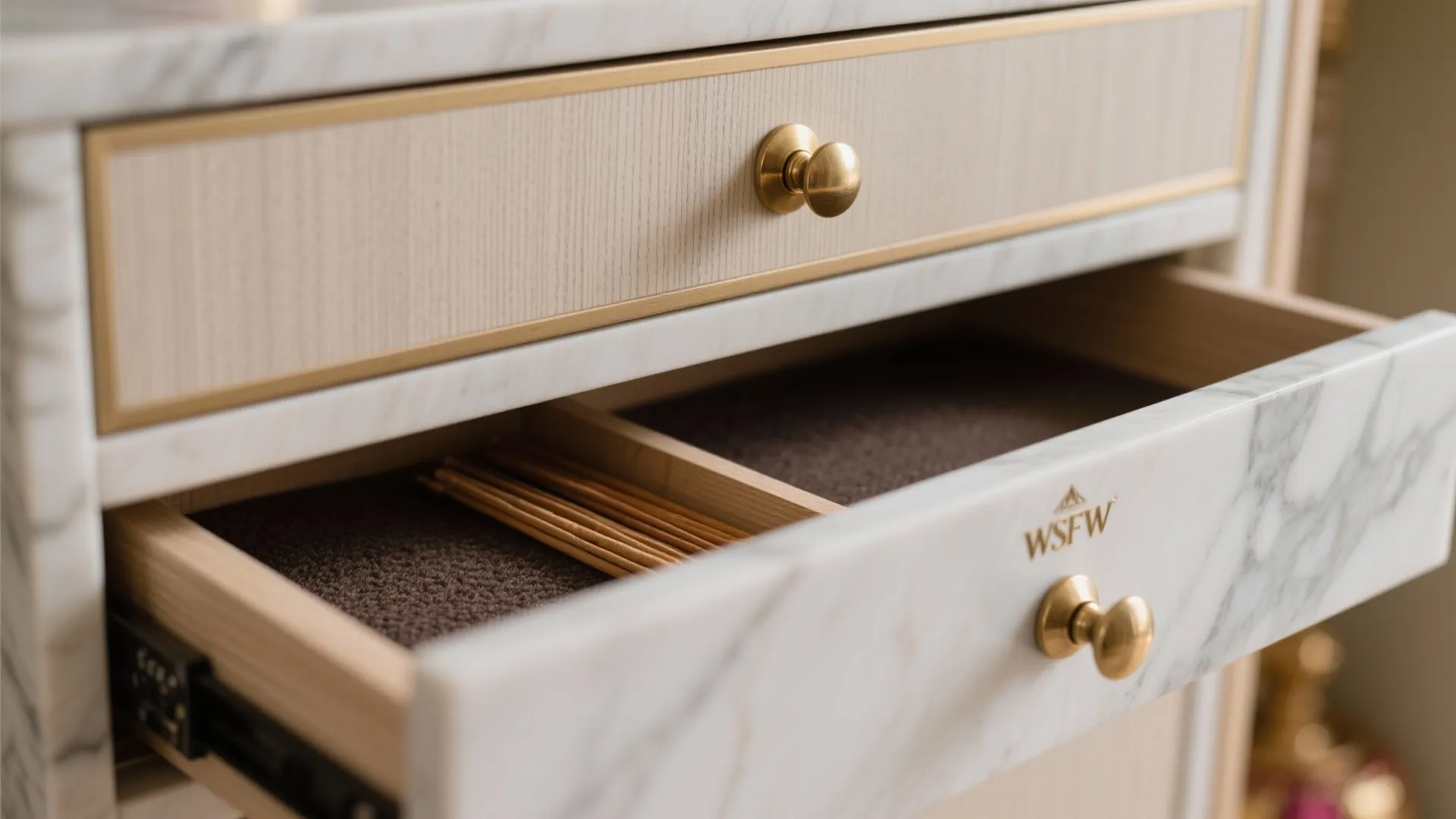 Minimal pooja niche with concealed storage