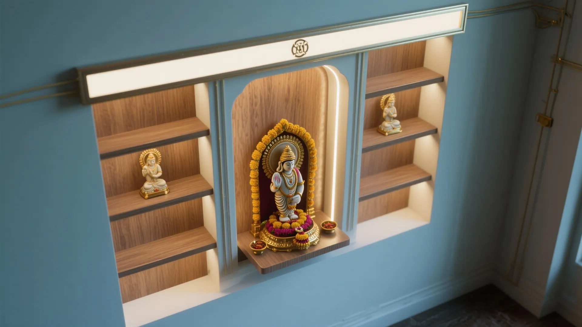 Integrated niche lighting with hidden strips