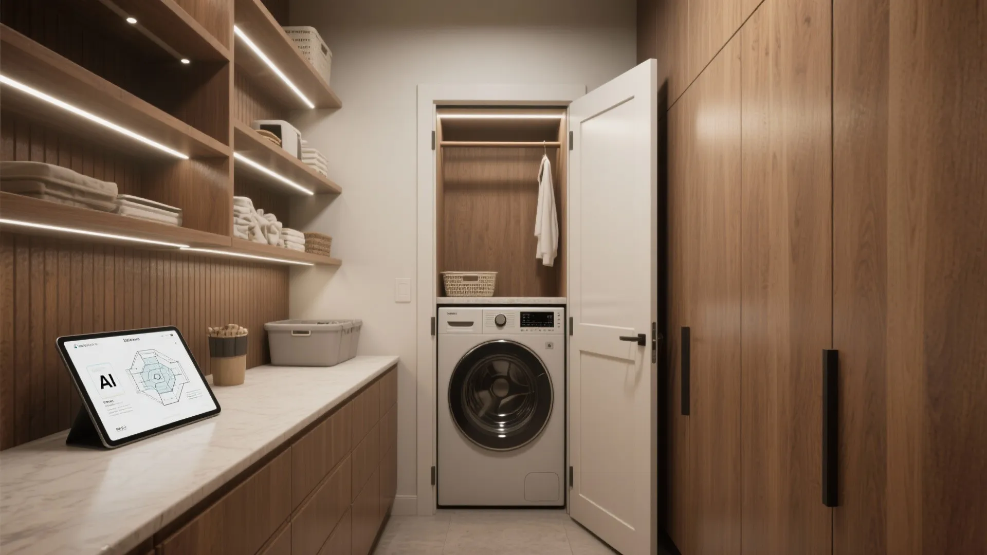 5. Reclaim an adjacent closet or niche with smart doors