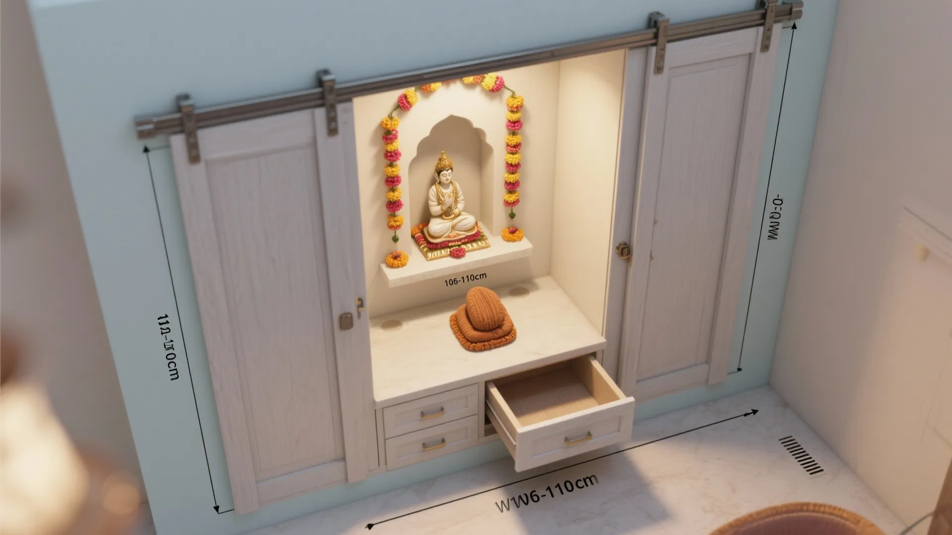 Compact Niches: Sliding Doors and Hidden Storage