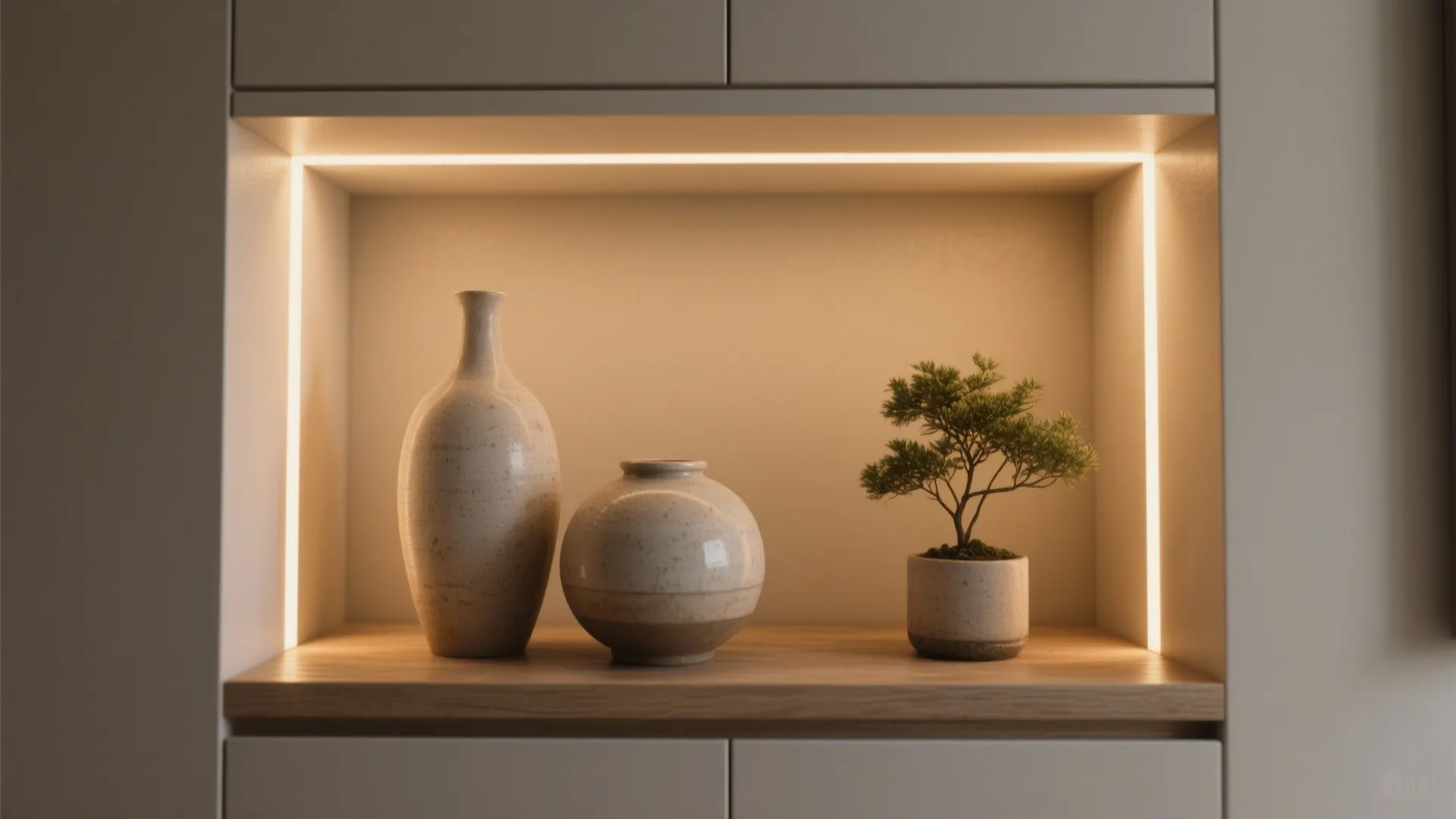 3. Built-In LED Niche Lighting