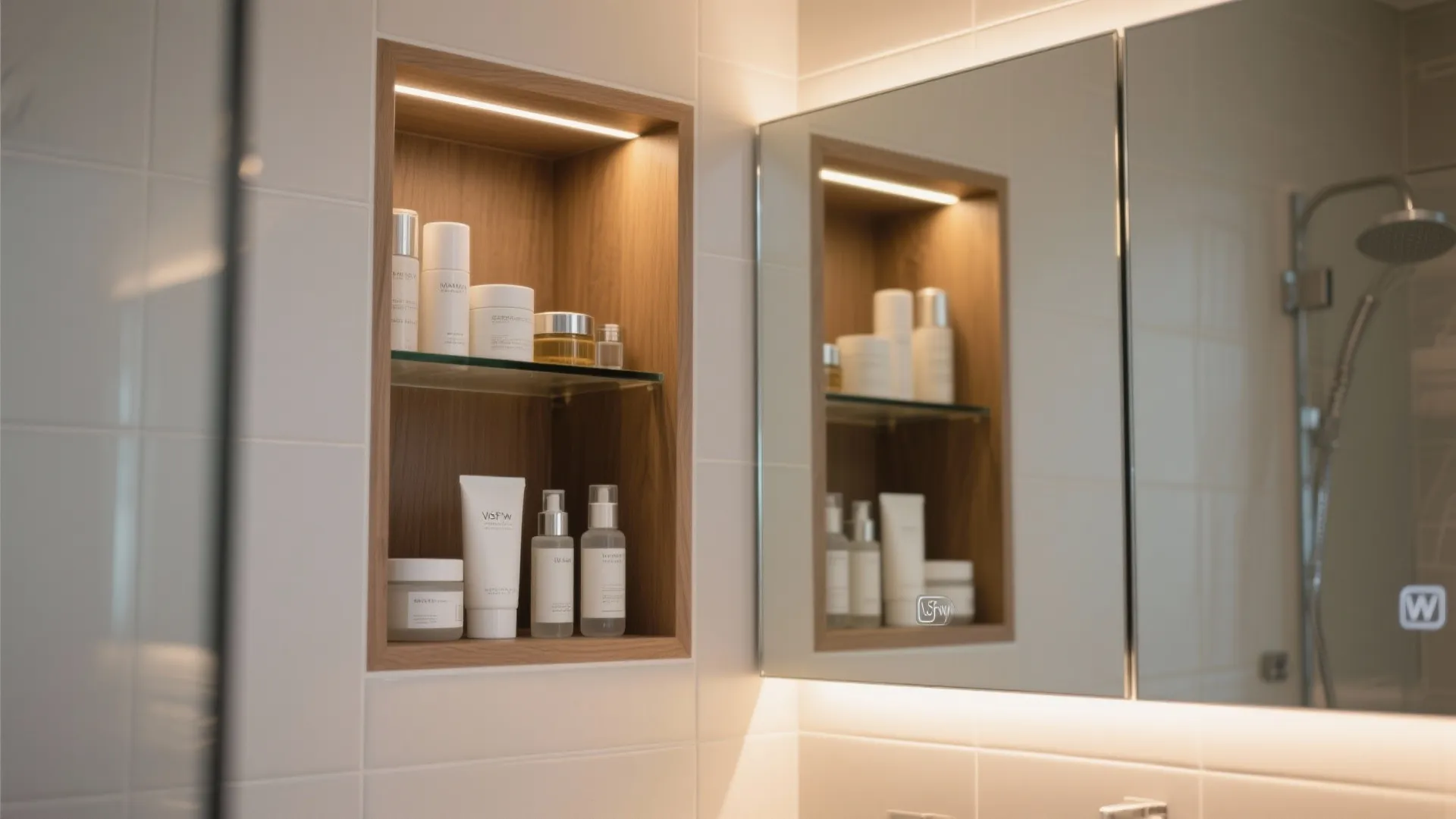 Floating Vanity, Wall-Hung Toilet, and Slim Storage