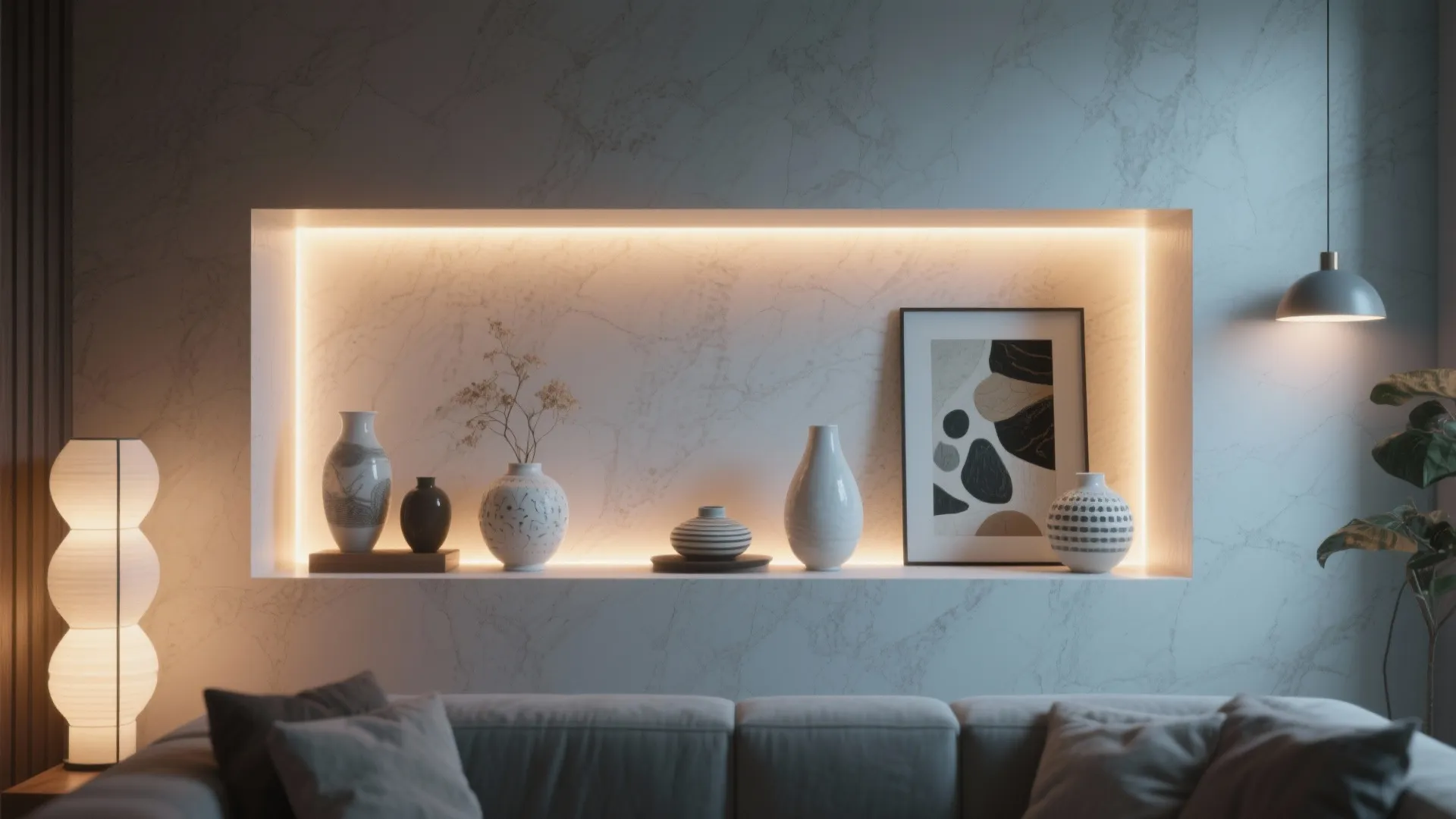 8. Built-In Niche With LED Lighting