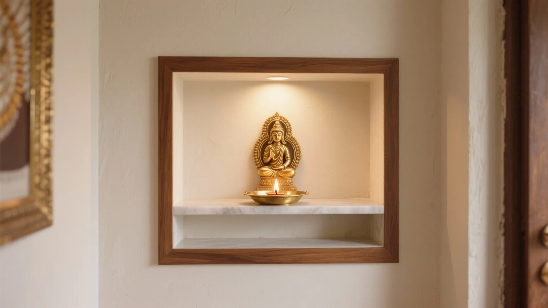 Minimal Mandir Wall Niche