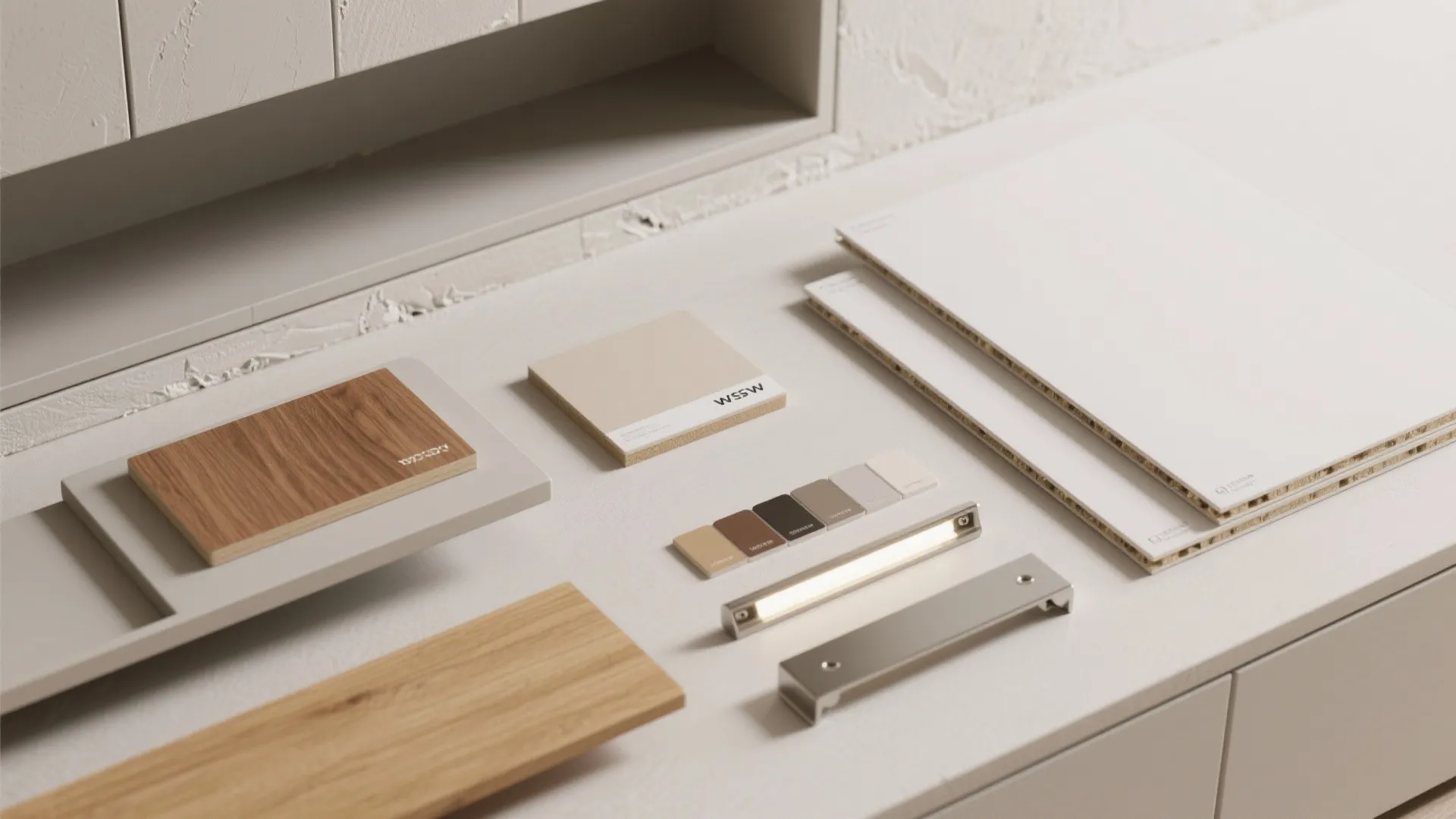 3) Built-in wall niche with asymmetrical shelving