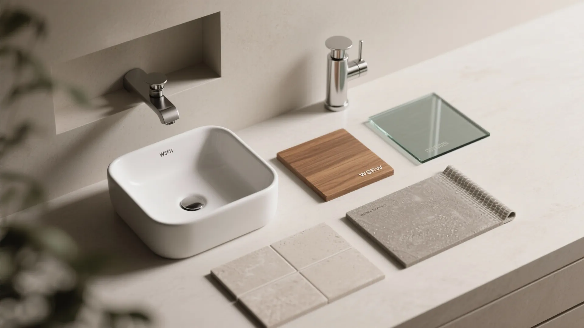 Wall-mounted basin with recessed niche