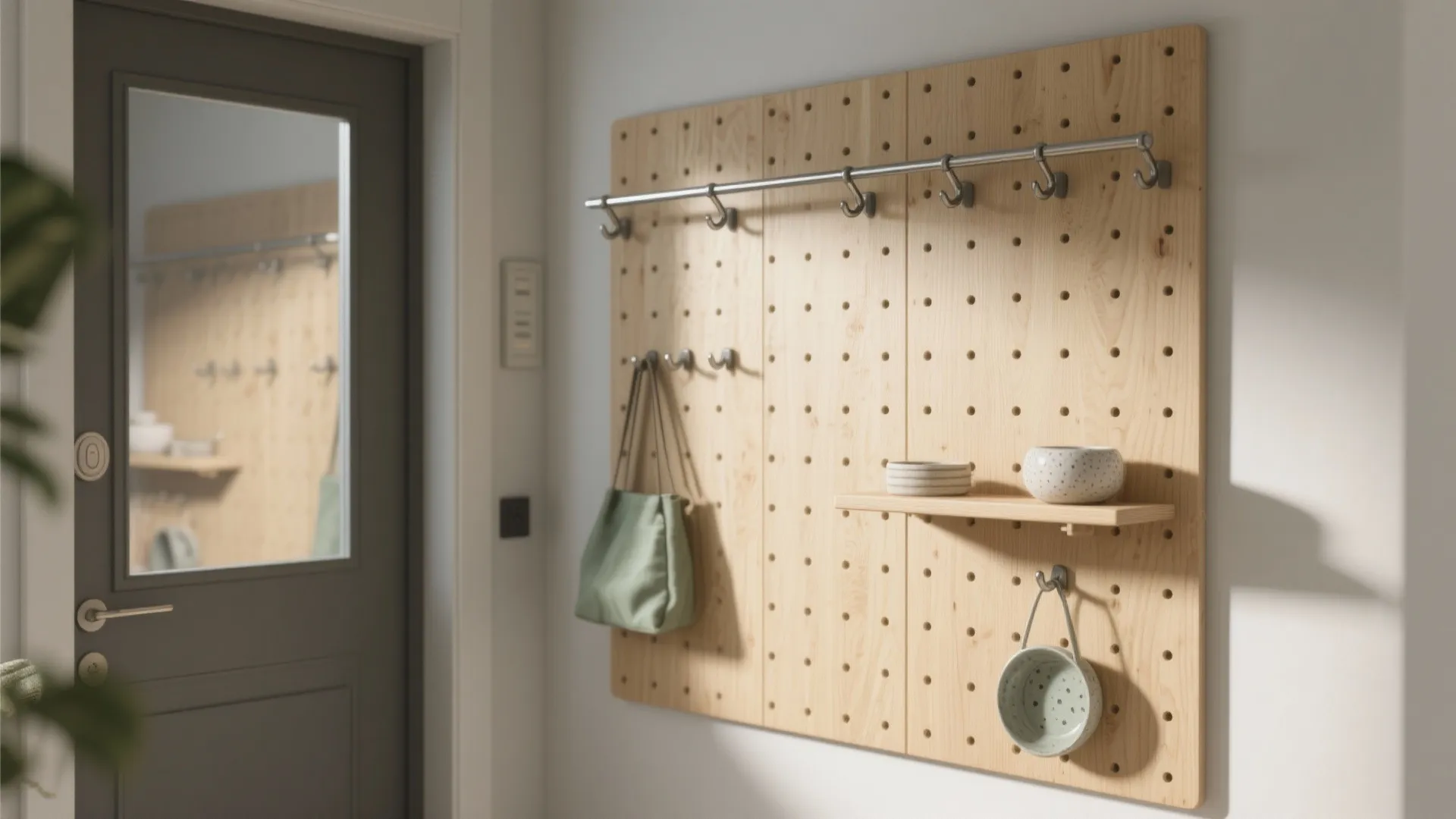 2) Built-In Niches, Rails, and Pegboard Walls