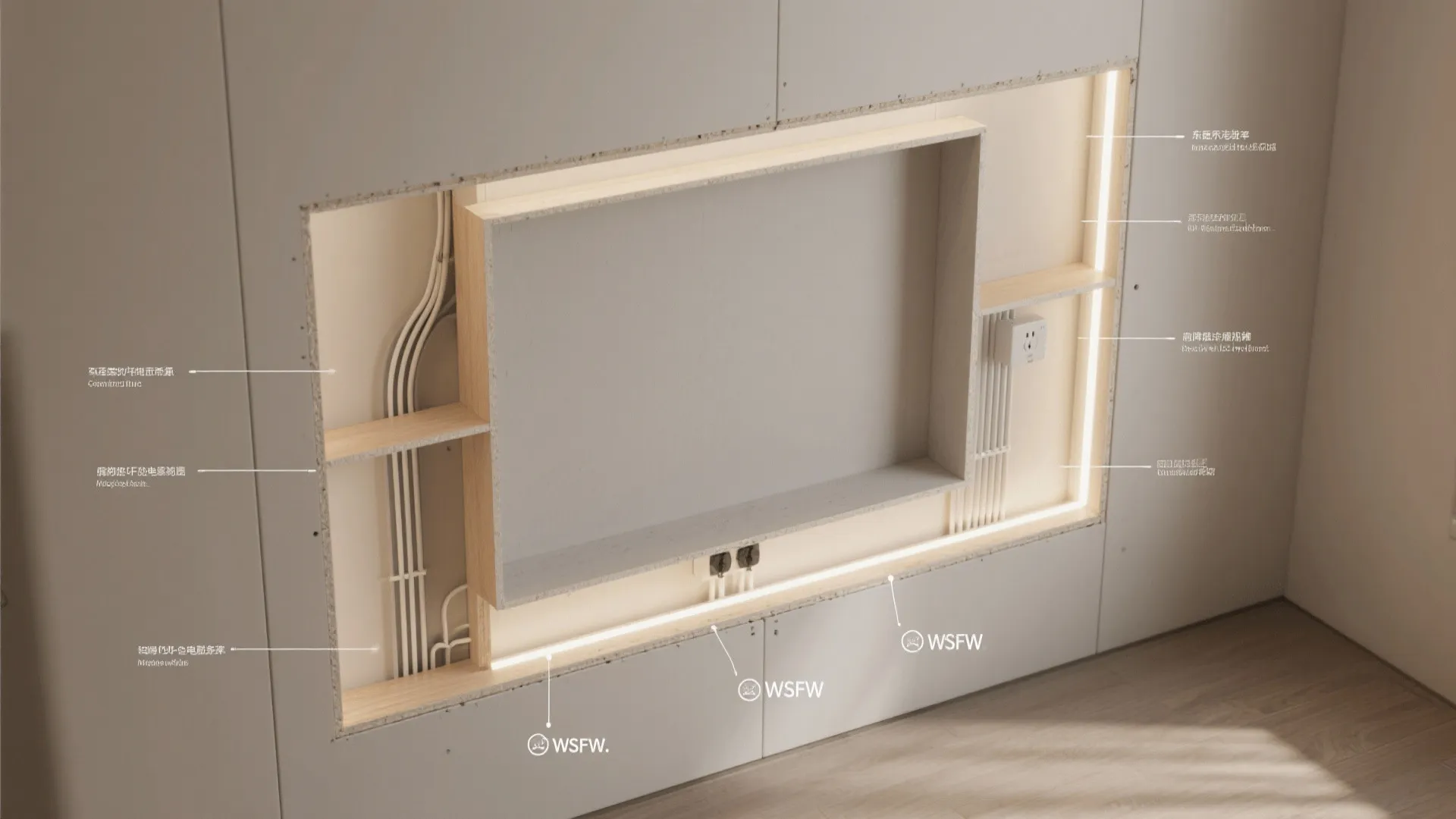 Built-In Niche with LED Perimeter Glow