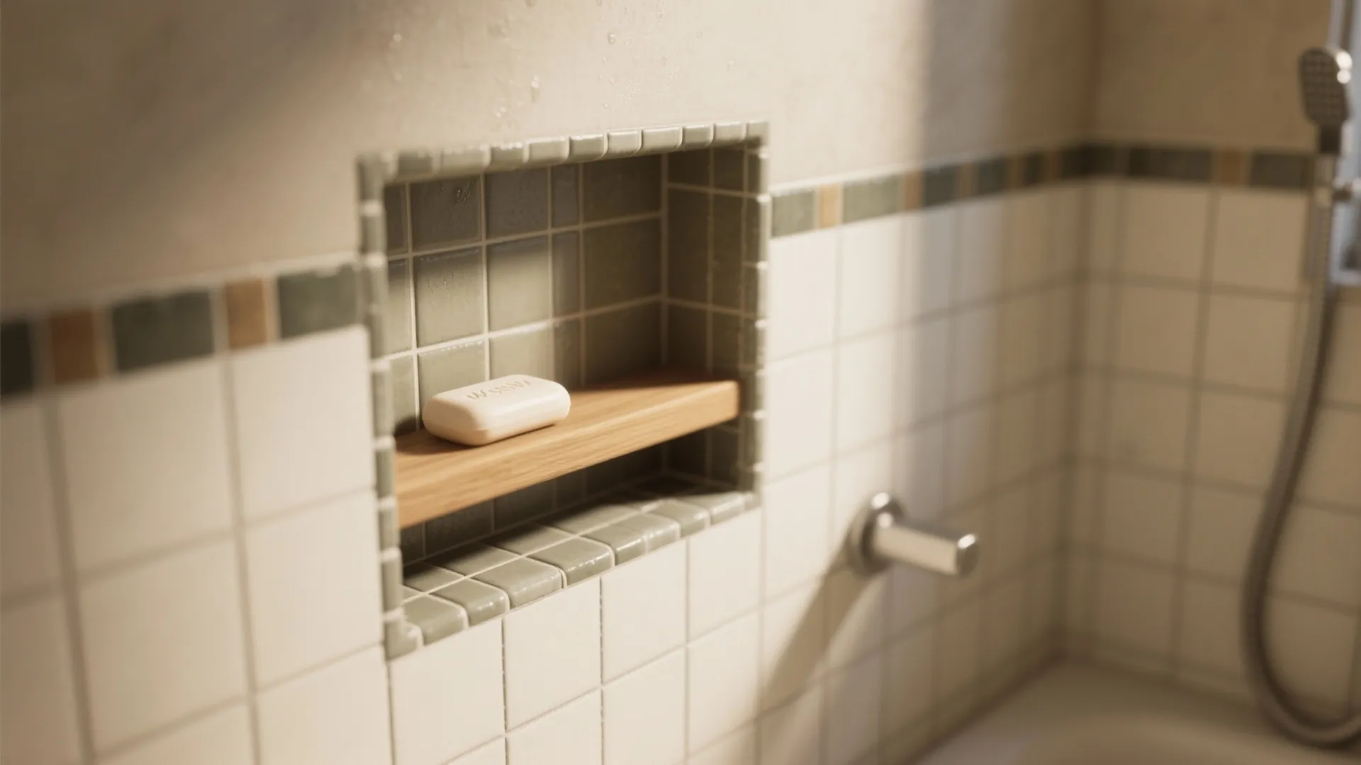 Idea 4: Feature niche or rail within the tiled area